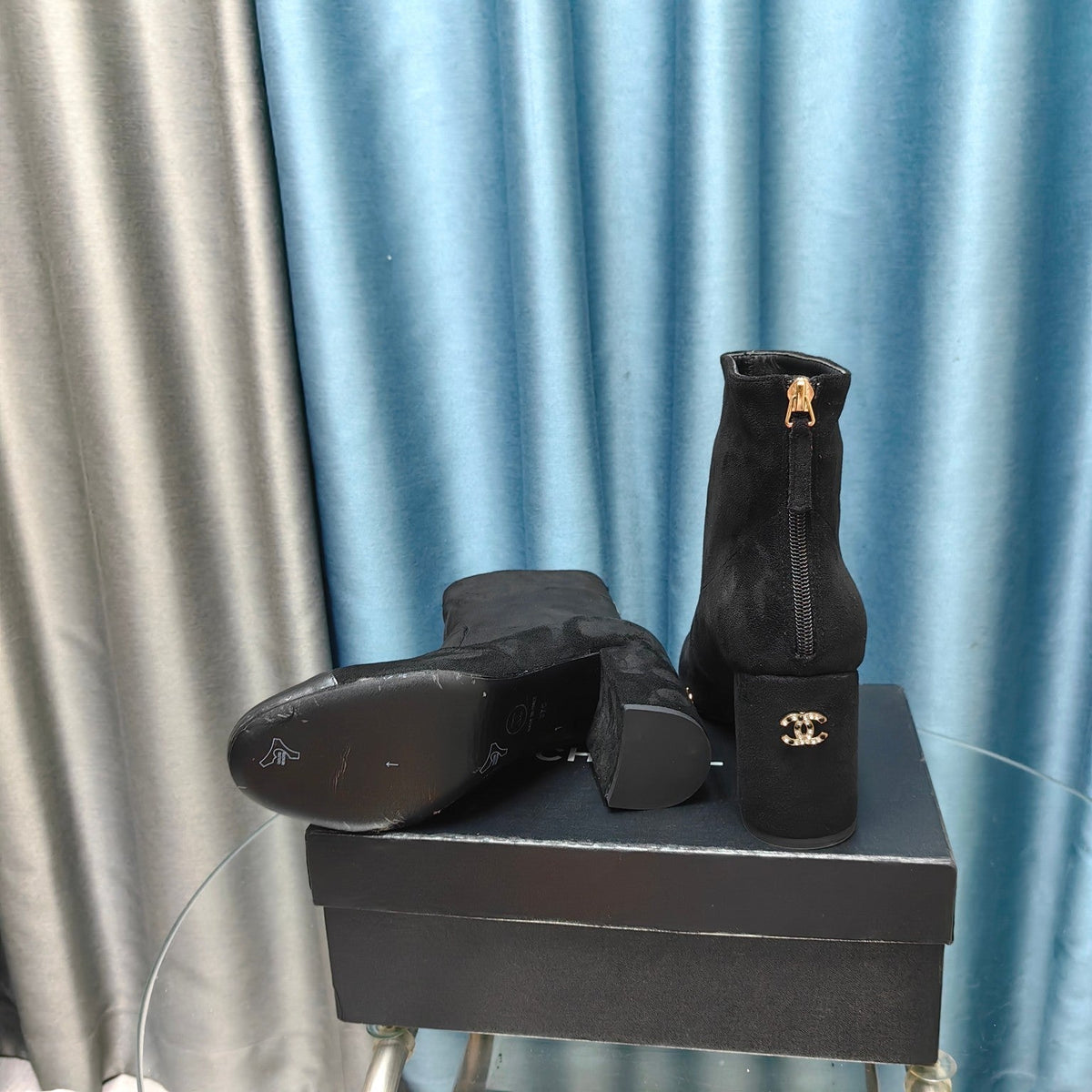 CC Ankle Boots 70mm Black Suede