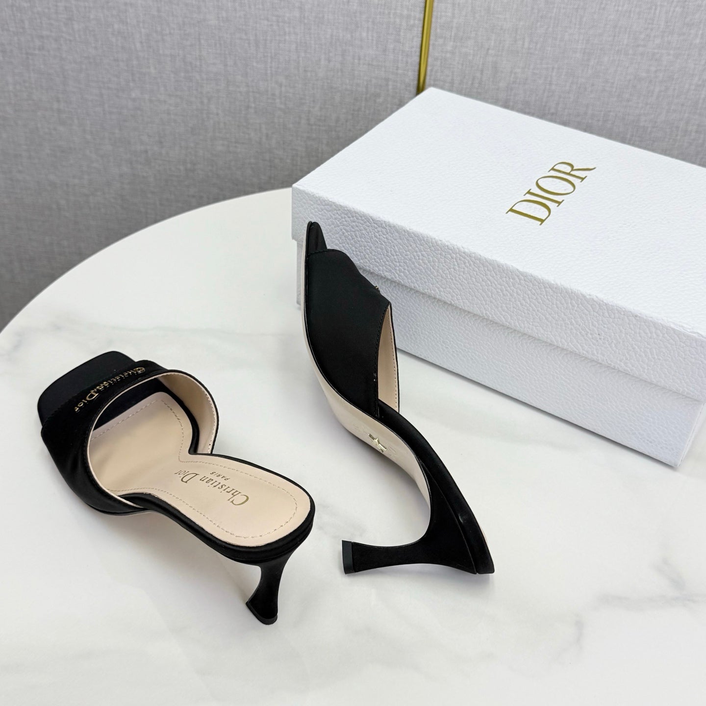 CD 26 High Heel Mule 75 Black Suede 620359