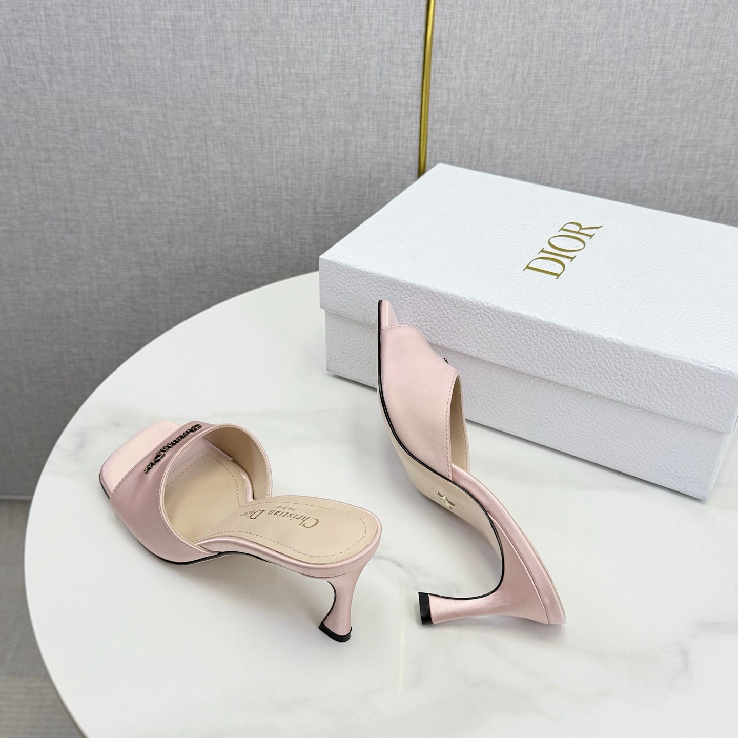 CD 26 High Heel Mule 75 Light Pink Suede 620361