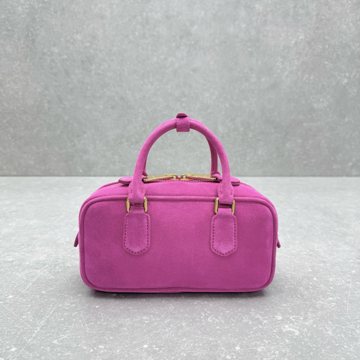 Miumiu 2026 Arcadie Top-Handle Bag Hot Pink Suede