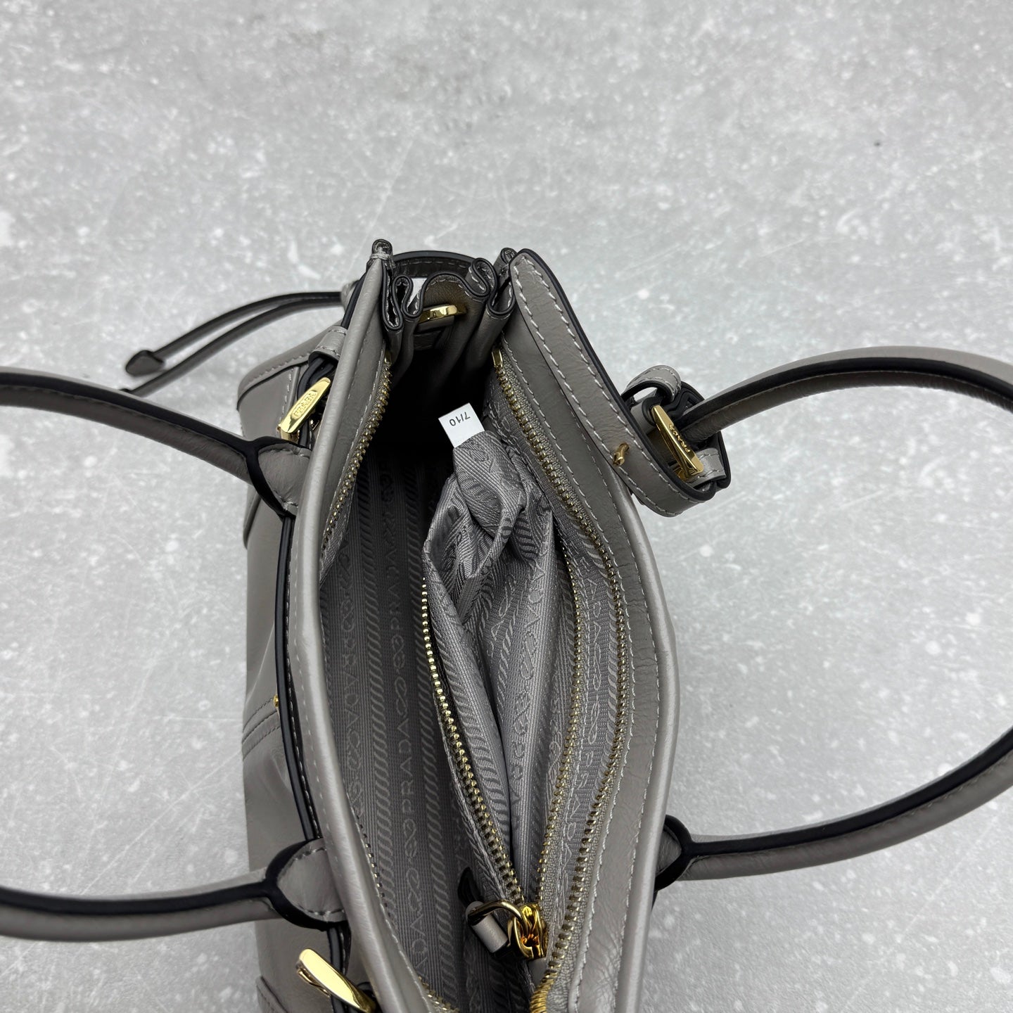 Prada 2026 Bonnie Bag 24cm Gray Leather