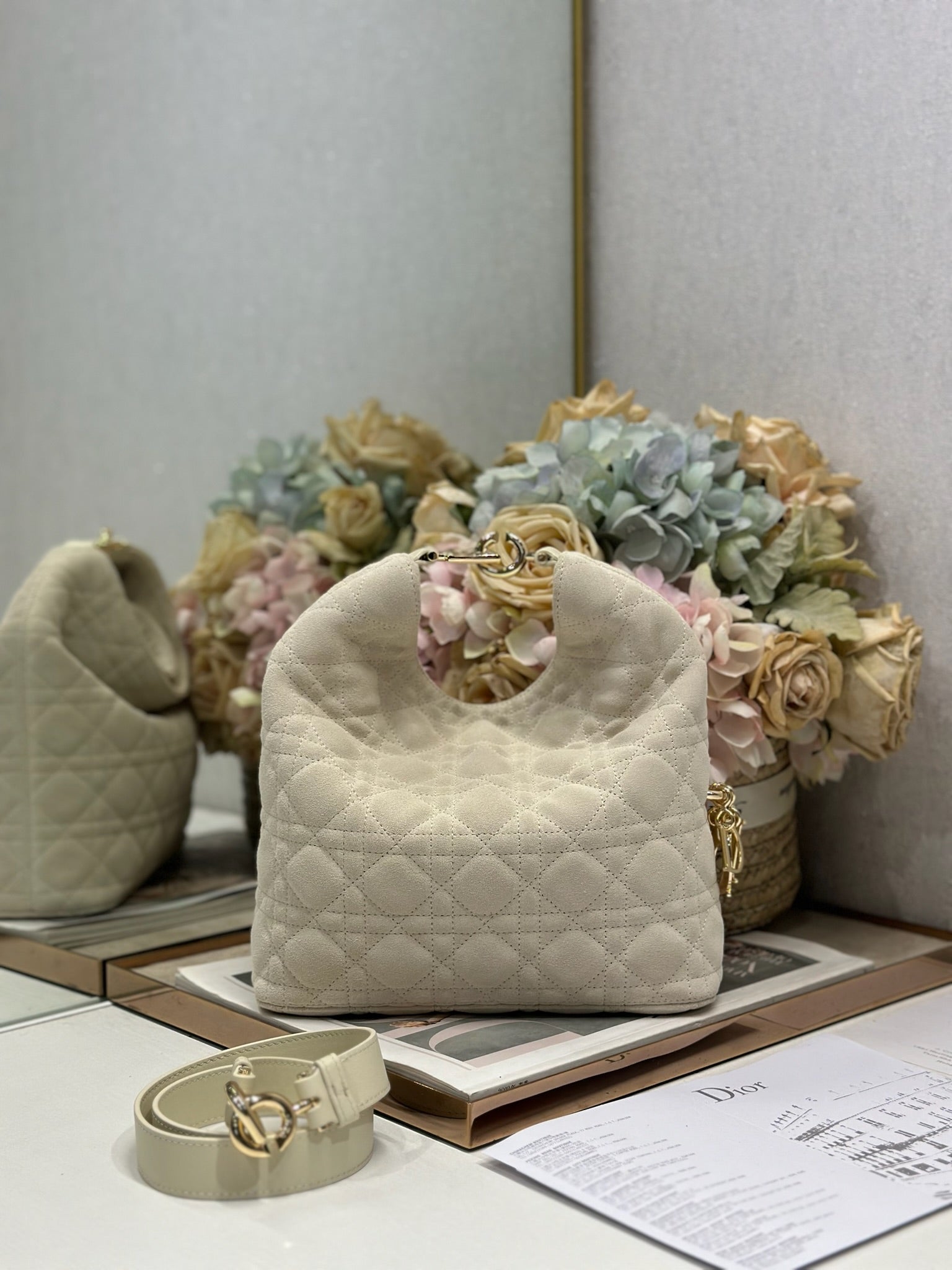 Dior 2026 Bag 27cm Multicolor Velvet Leather 289496