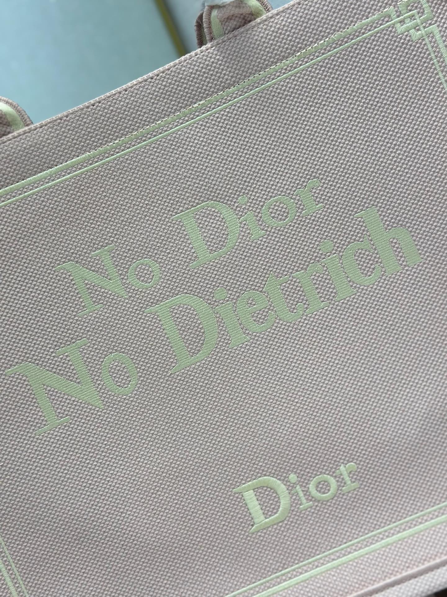 Dior 2026 "No Dior No Dietrich" Book Tote Bag Pink Canvas 290886