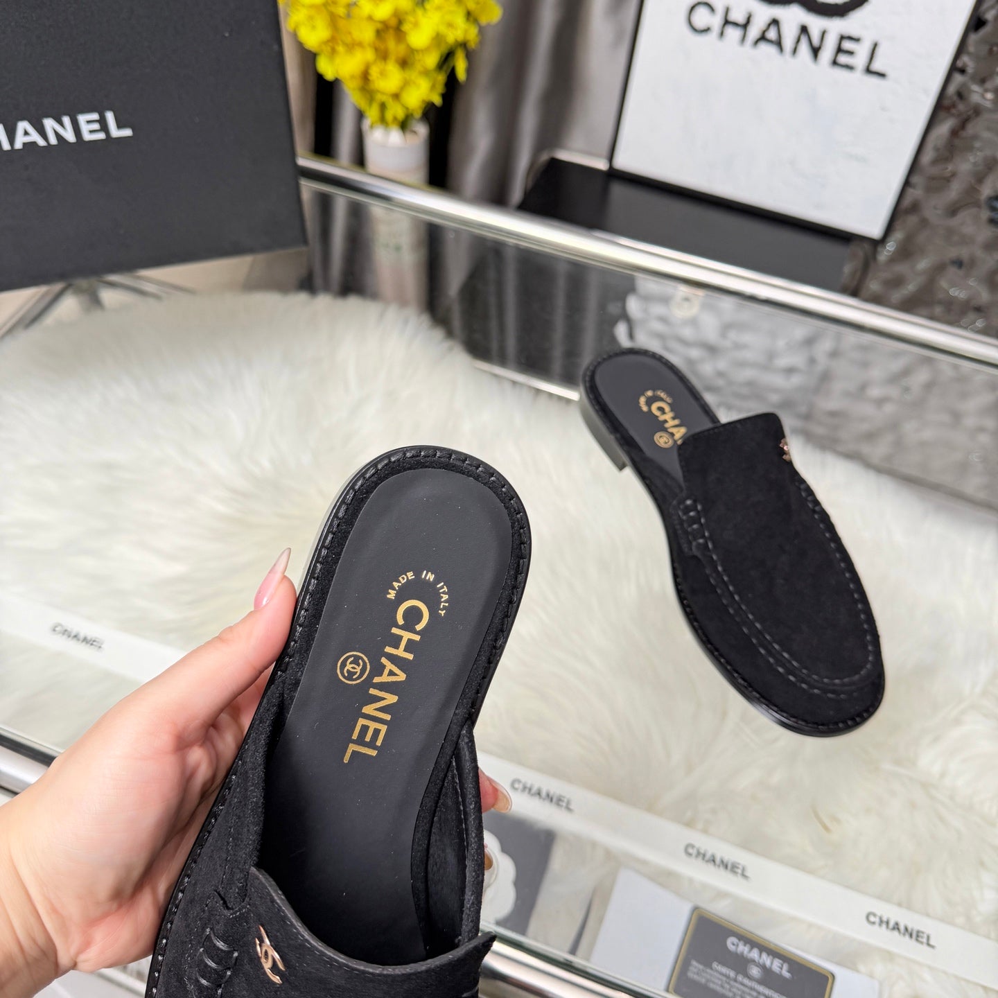 CC 26 Mule Black Suede Calfskin 3608718