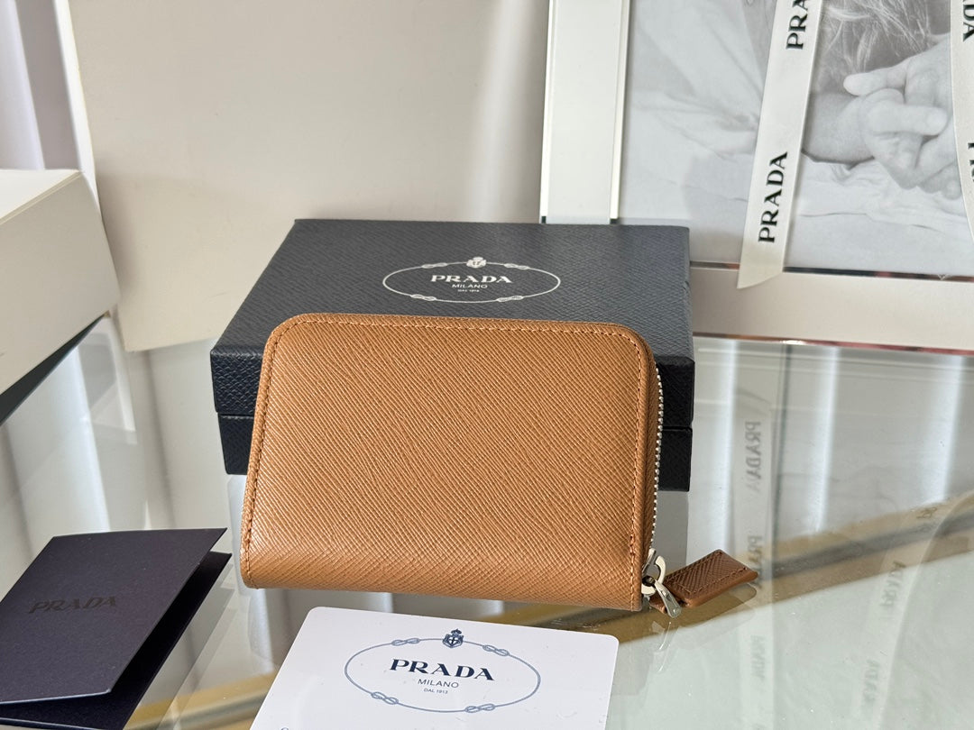 Prada 2026 Wallet 10cm Calfskin With Meta Logo