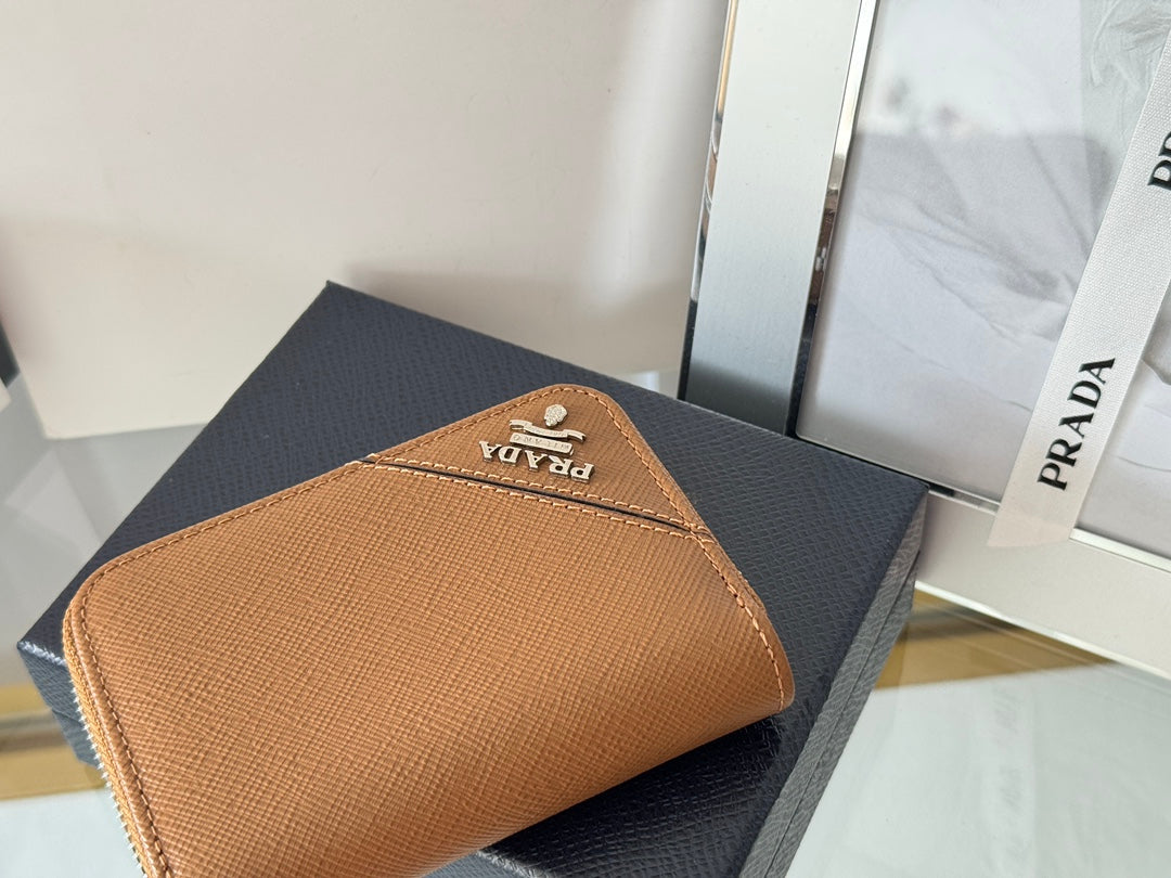 Prada 2026 Wallet 10cm Calfskin With Meta Logo
