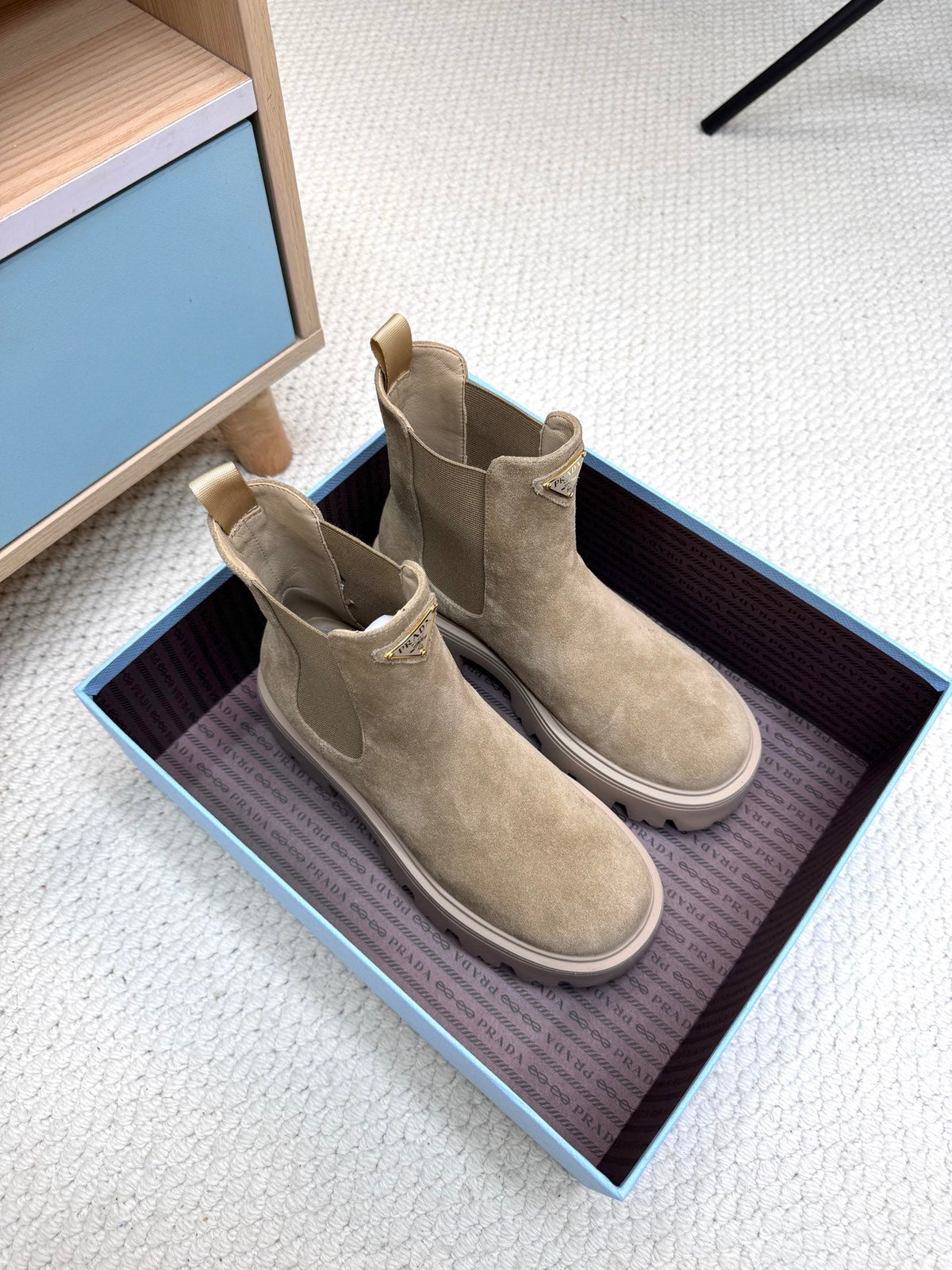 PRA ankle boots light taupe beige suede 443664