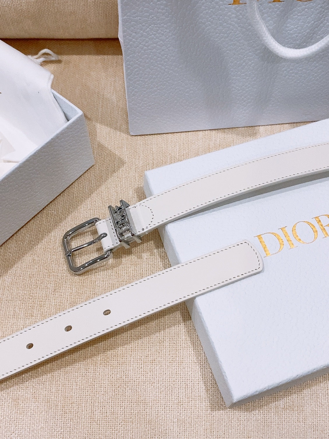 Dior Cannage Belt 25mm Smooth Calfskin 208264