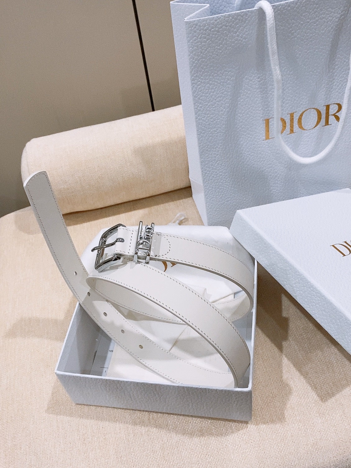 Dior Cannage Belt 25mm Smooth Calfskin 208264