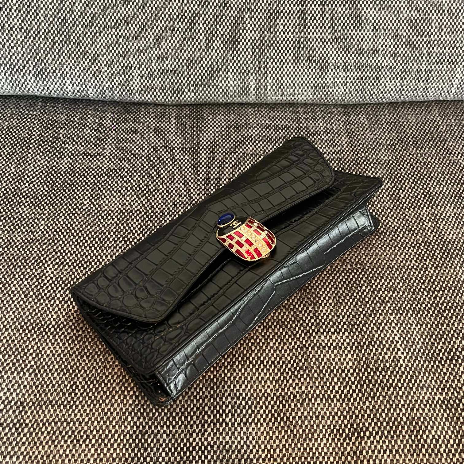 Chanel 2026 Scarab Envelope Clutch 30cm Embossed Patent Calfskin