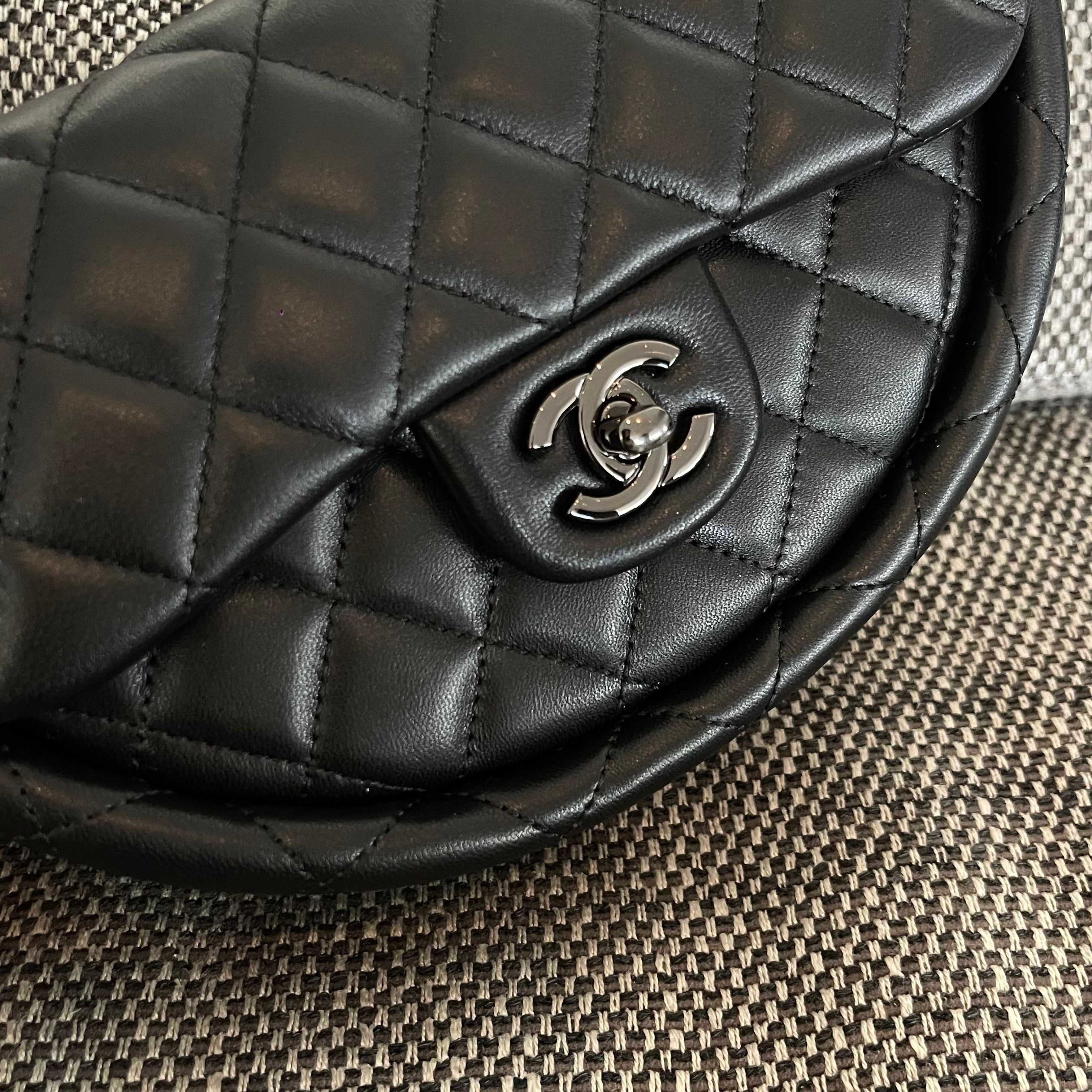 Chanel 2026 Hula Hoop Bag 24cm Black Quilted Lambskin