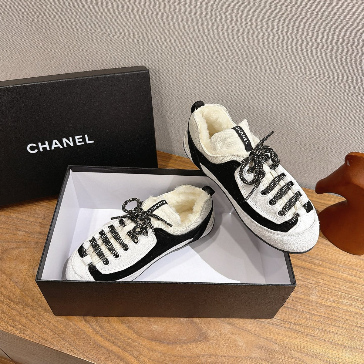 Chanel 2026 Panda Sneakers Suede Wool 196210