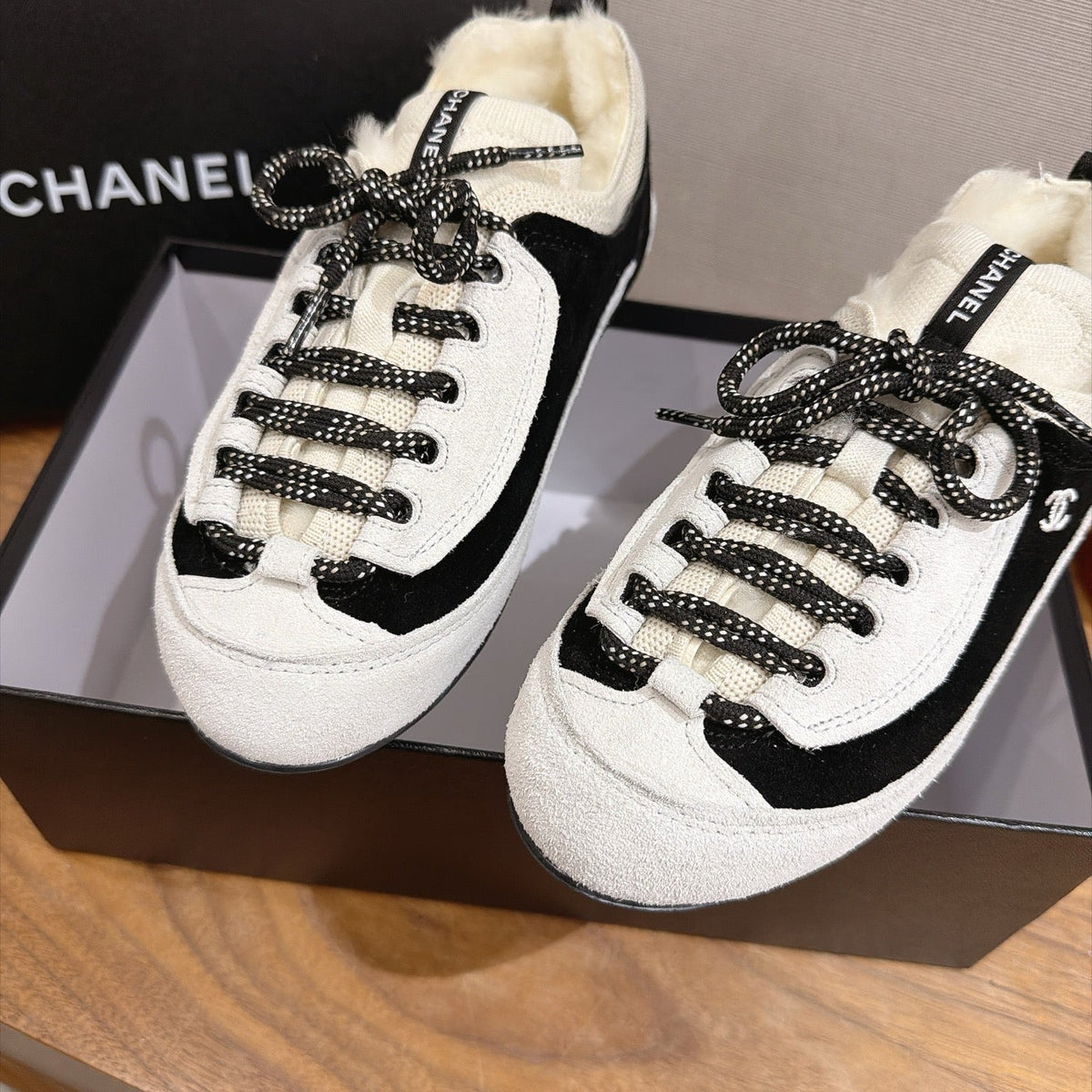 Chanel 2026 Panda Sneakers Suede Wool 196210