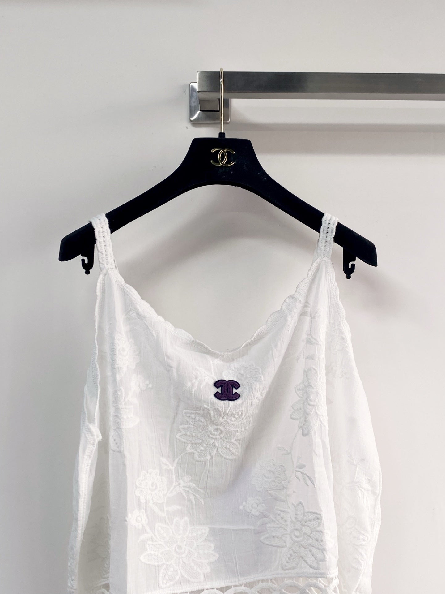 Chanel 2026 Flower Camisole White Cotton Nylon