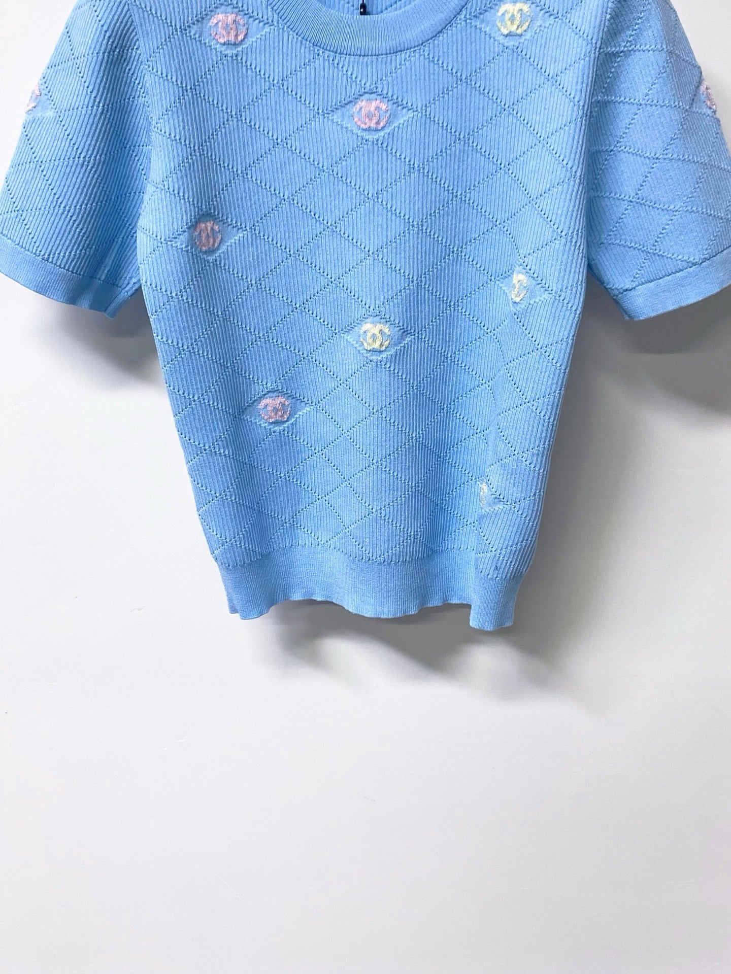 Chanel 2026 Short-Sleeve Shirt White Logo Wool 310325