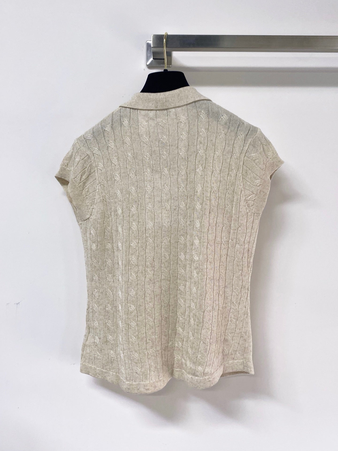 Chanel 2026 Knit Polo Vest Nitrile Cotton 375047