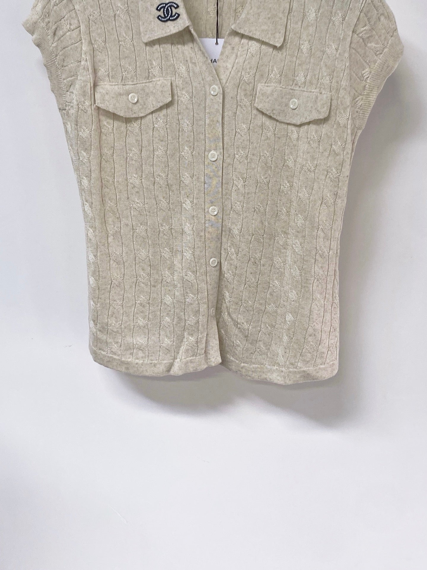 Chanel 2026 Knit Polo Vest Nitrile Cotton 375047
