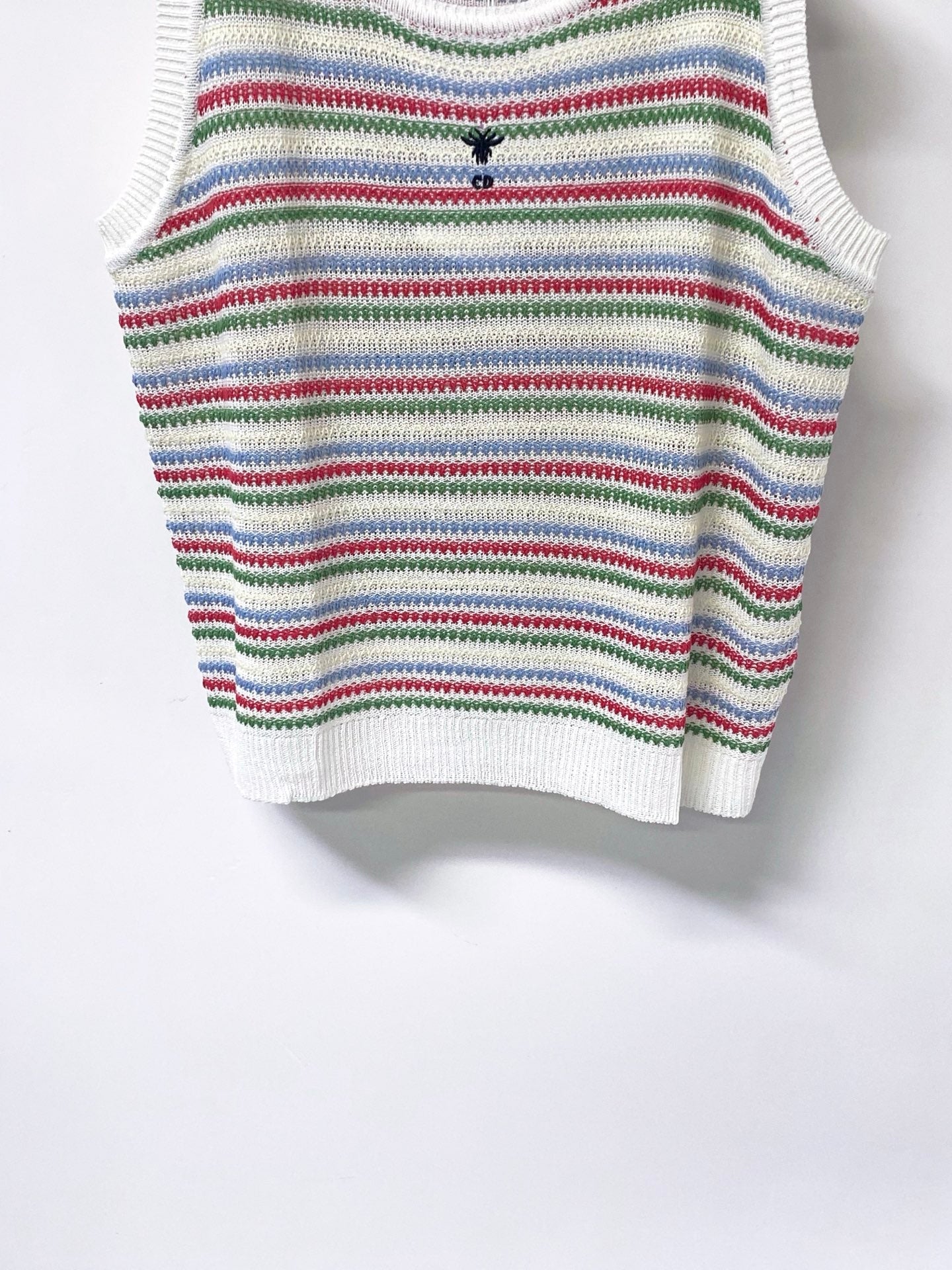 Dior 2026 Multi Color Striped Knit Vest Wool Laine 405745