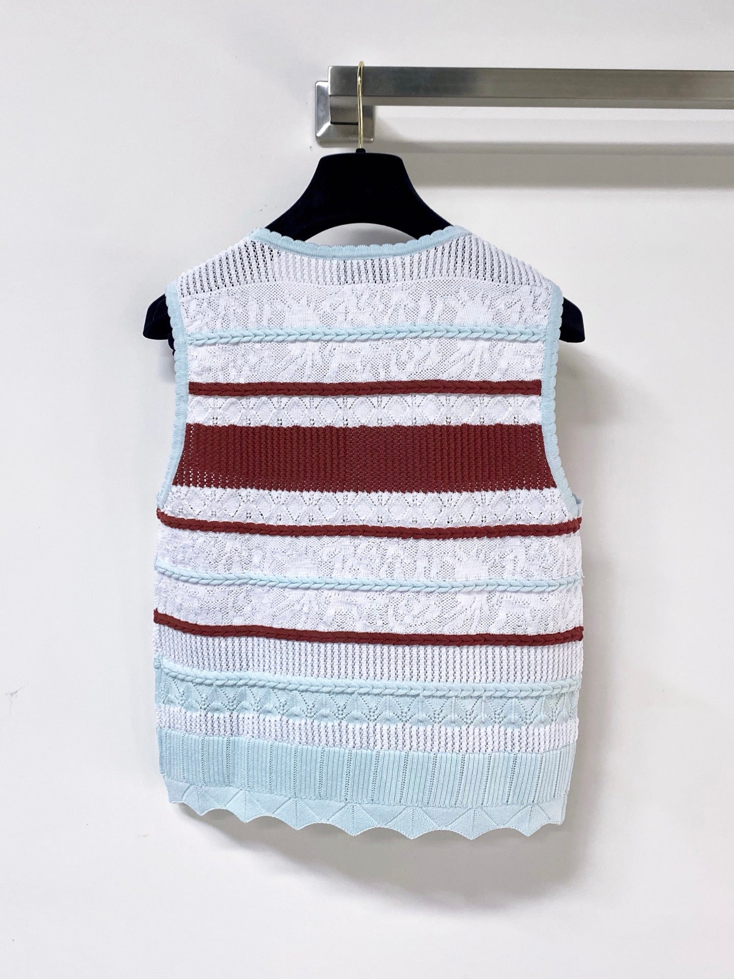 Chanel 2026 Striped Knit Vest Tencel 435140