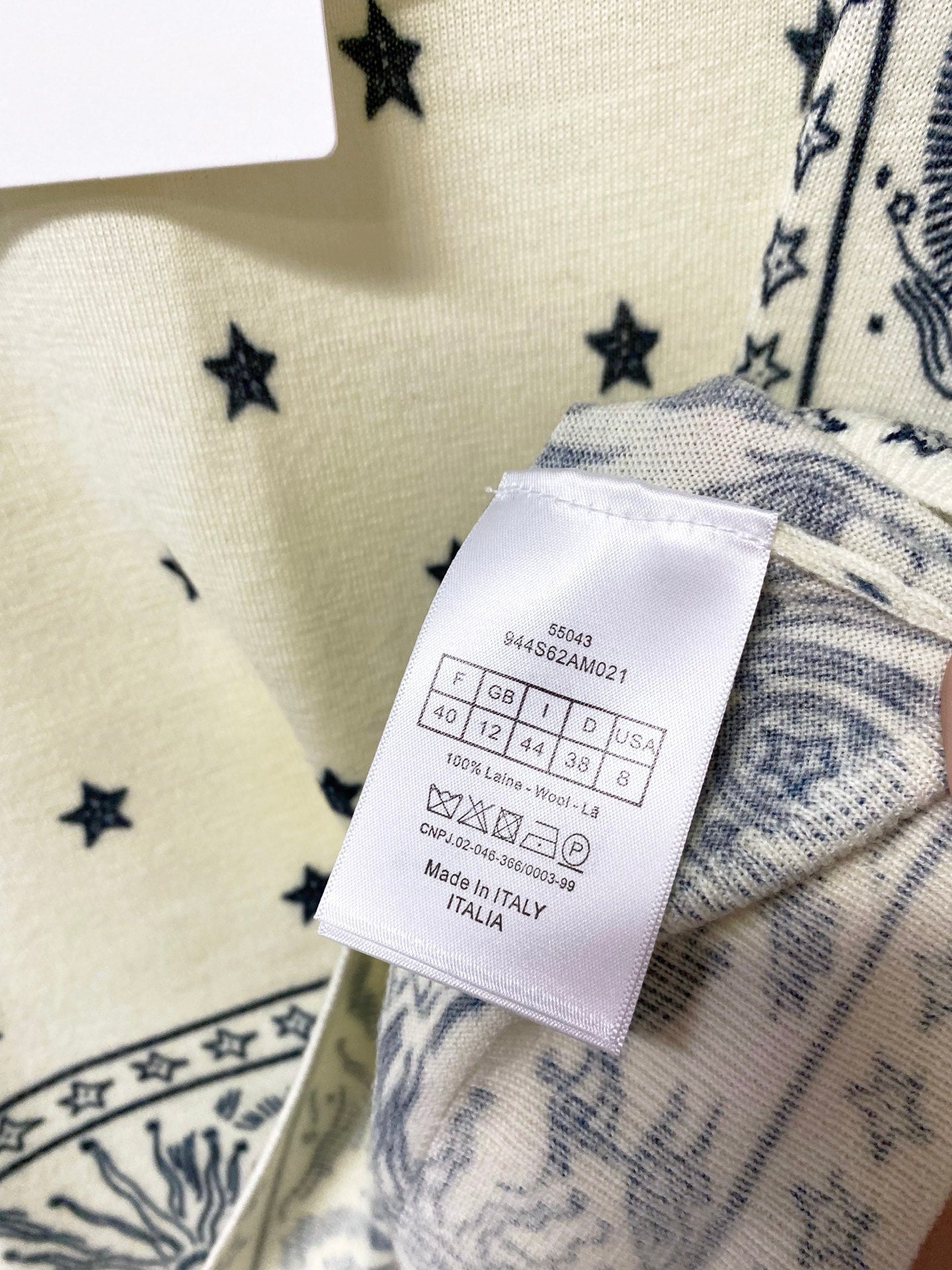 Dior 2026 Print Short-Sleeve T-Shirt Light Yellow Laine Wool 449823