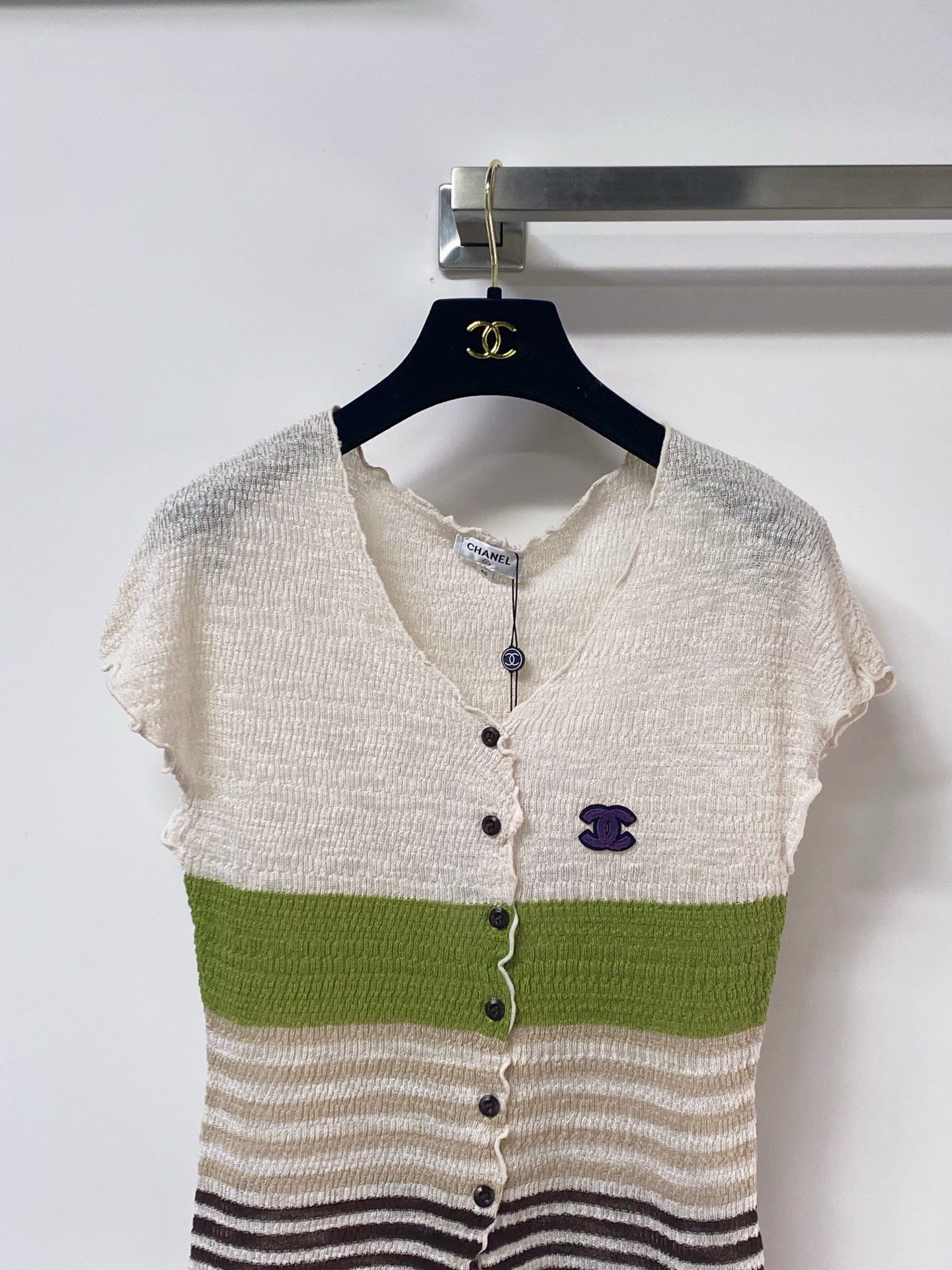 Chanel 2026 Knitted Short-Sleeved Top Flax Lelin 471725