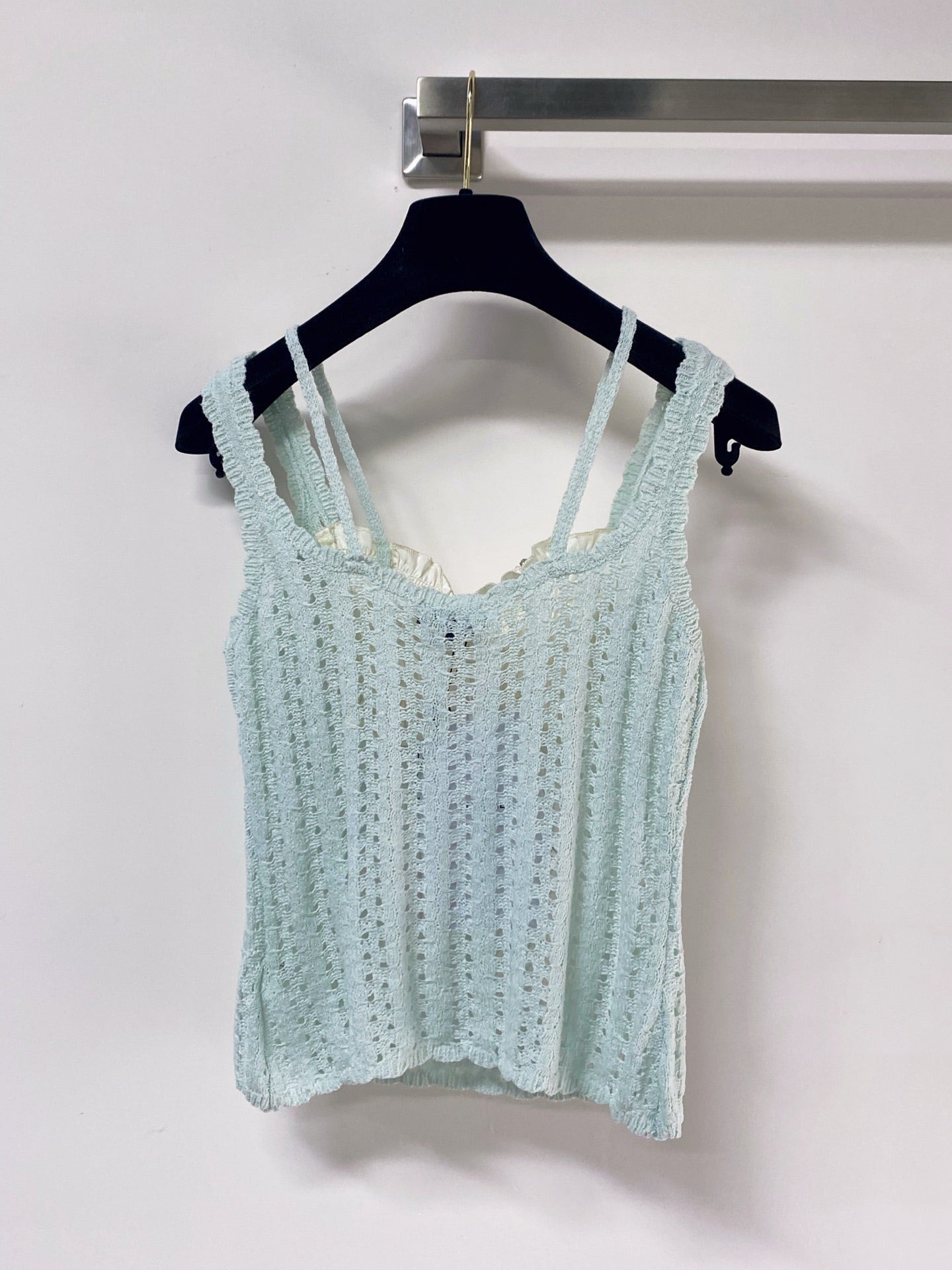 Chanel 2026 Knit Bustier Top Wool Laine With Satin Detailing 471895