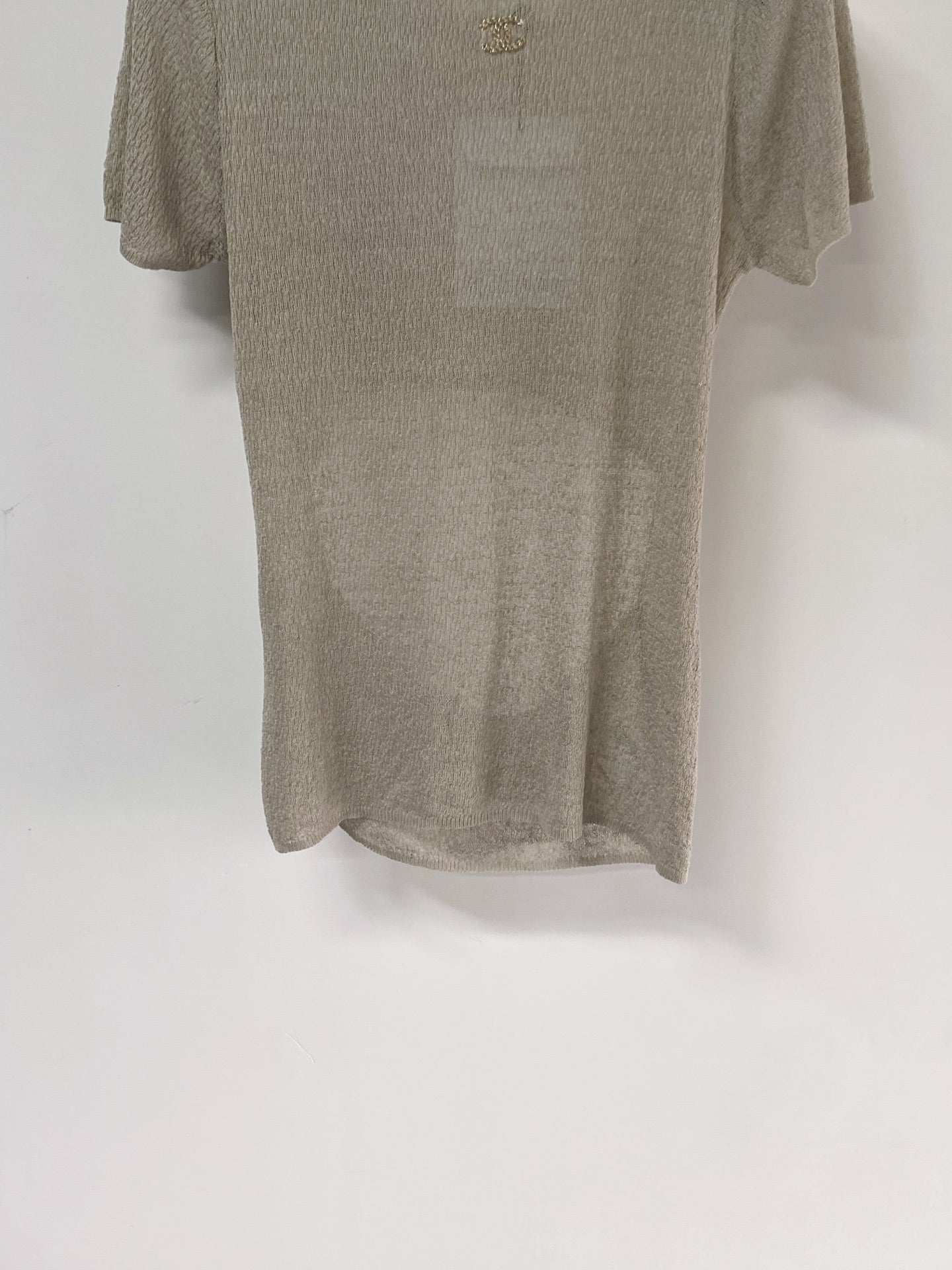 Chanel 2026 Open Knit T-Shirt Laine Wool Metallic Detailing 471873