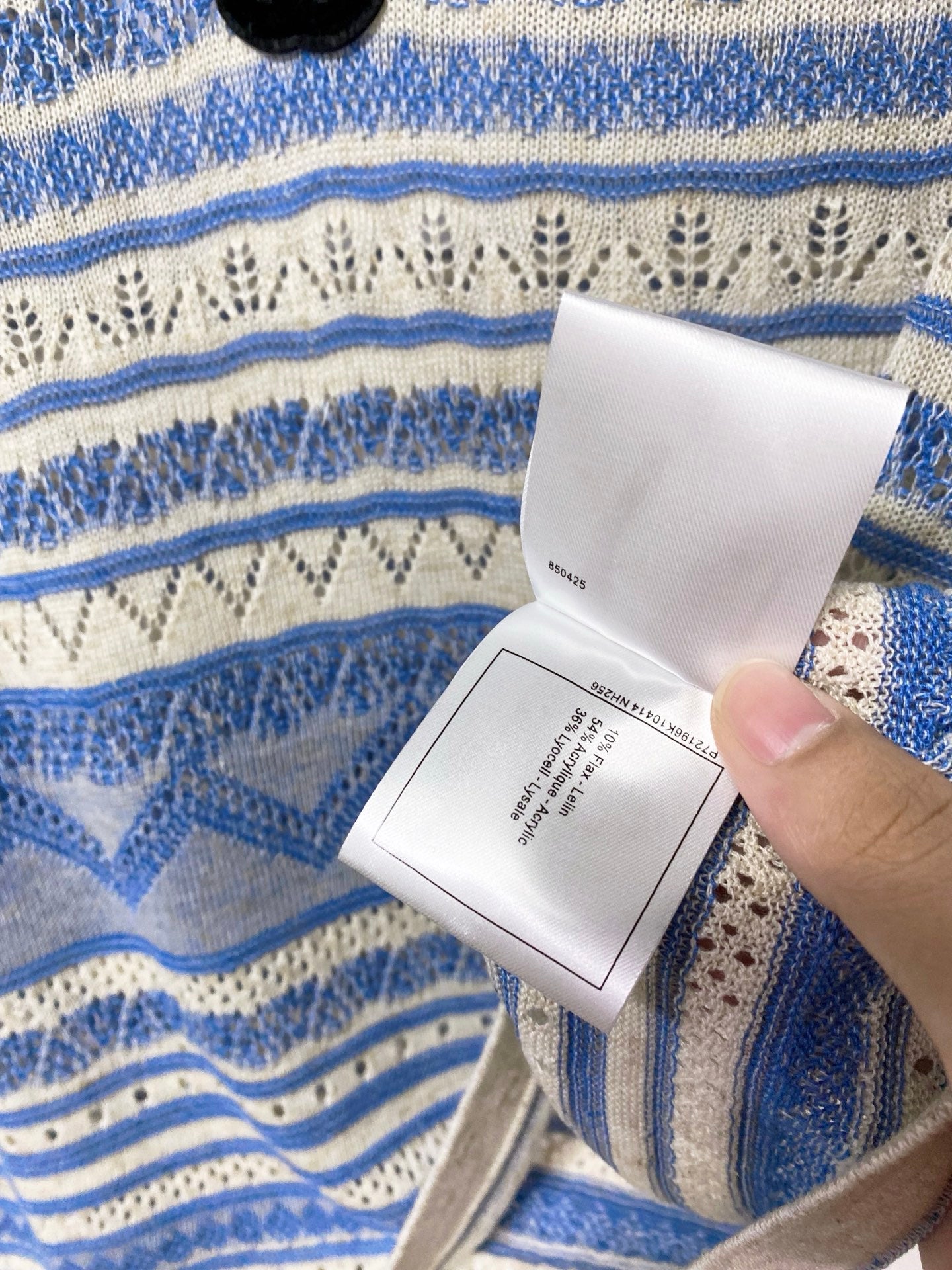 Chanel 2026 Strips Short-Sleeved Shirt Blue Flax Lelin 479950