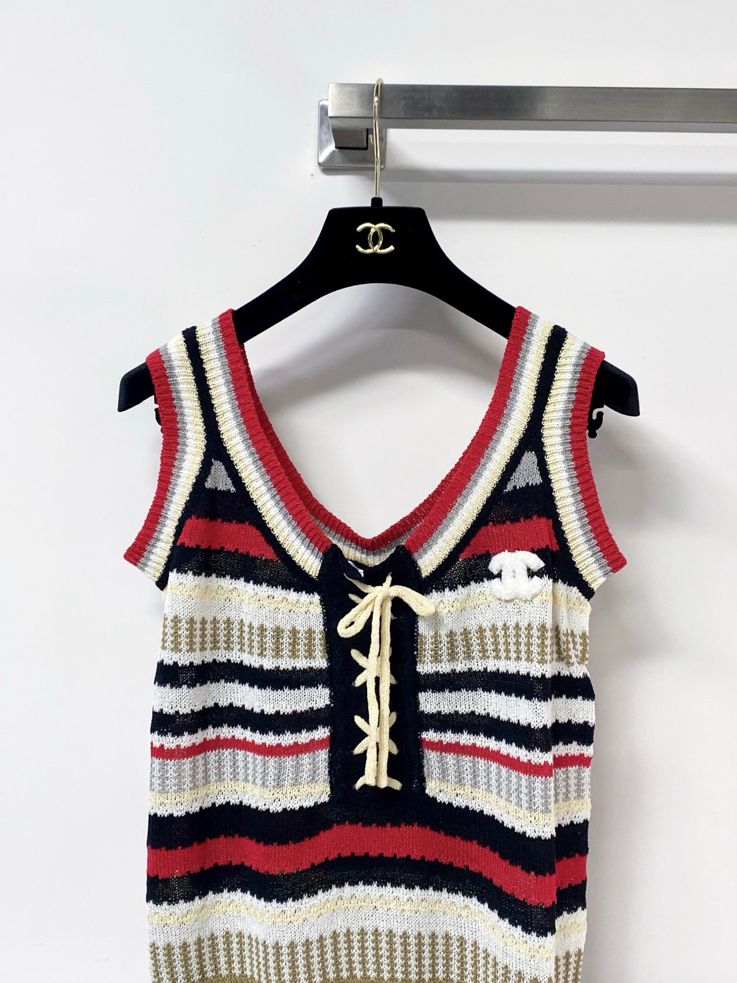 Chanel 2026 Knit Tank Top V-neck Cotton 479947