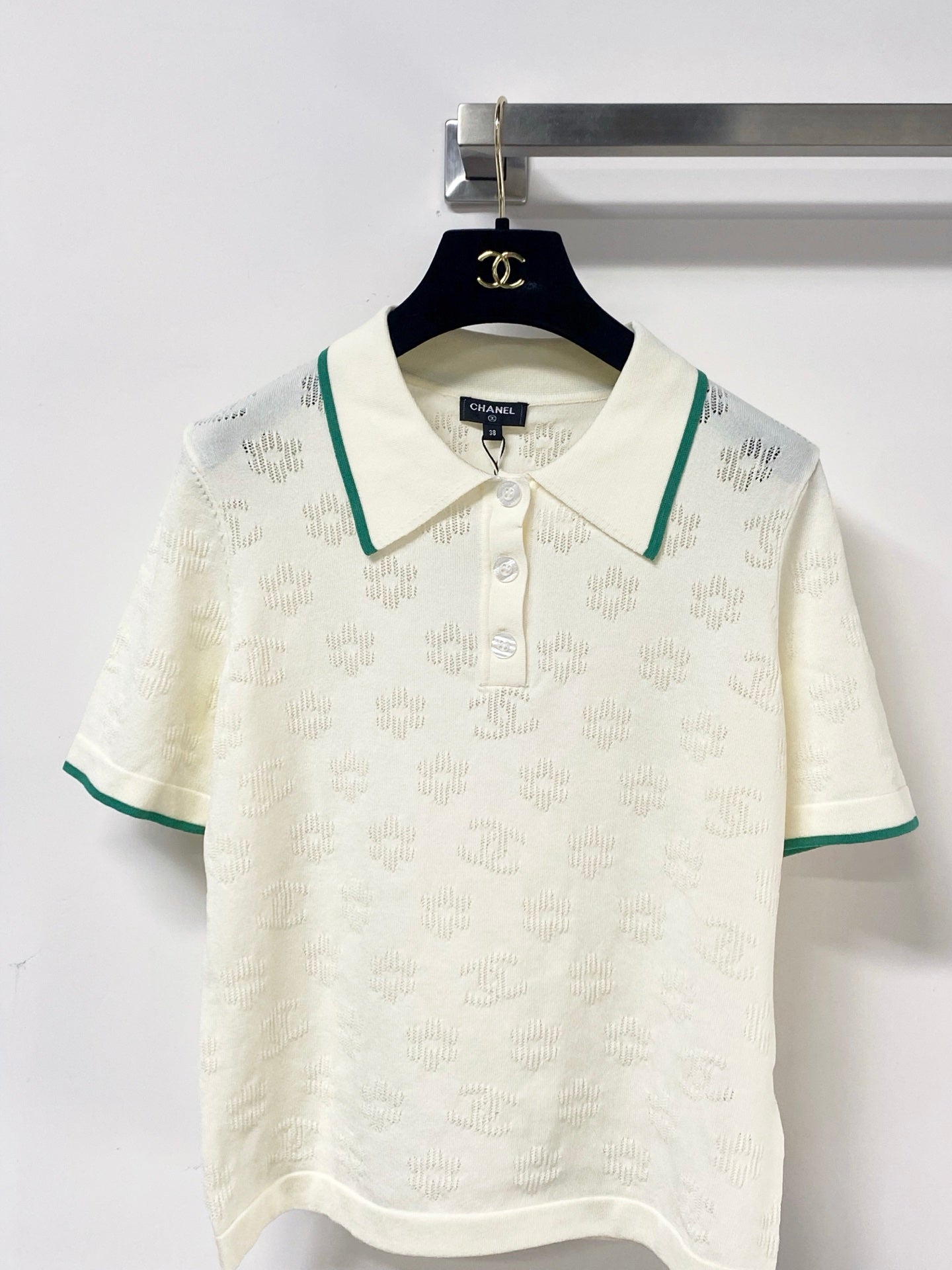 Chanel 2026 Short-Sleeve Knit Polo Shirt Cotton 479910