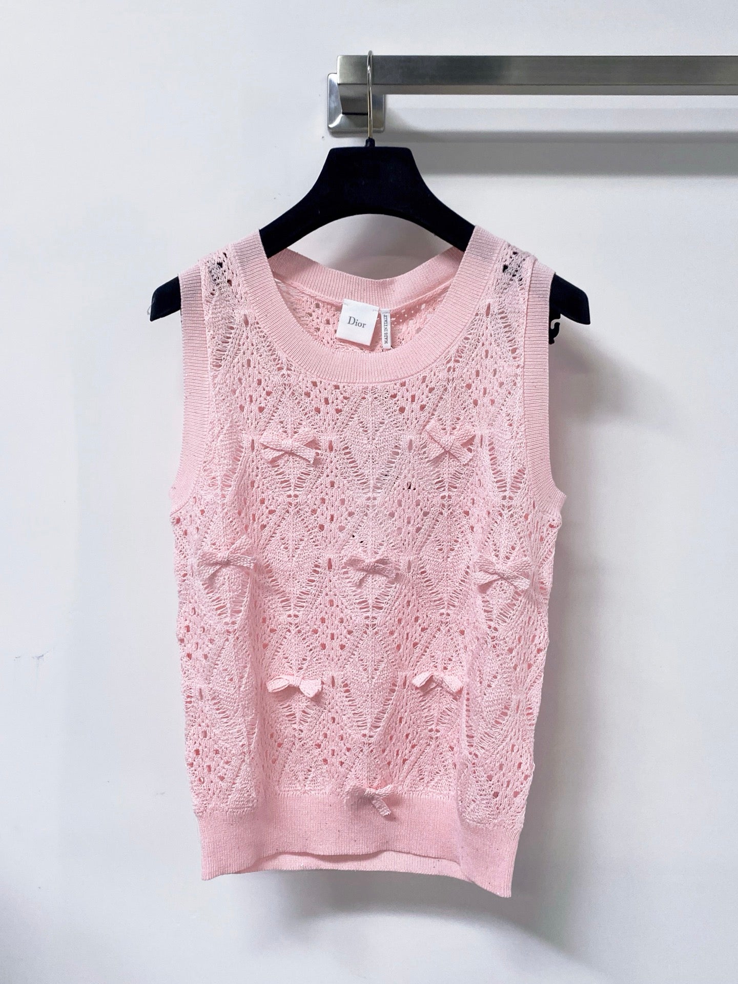 Dior 2026 Knit Vest Decorative Bow Pattern Cotton 479899
