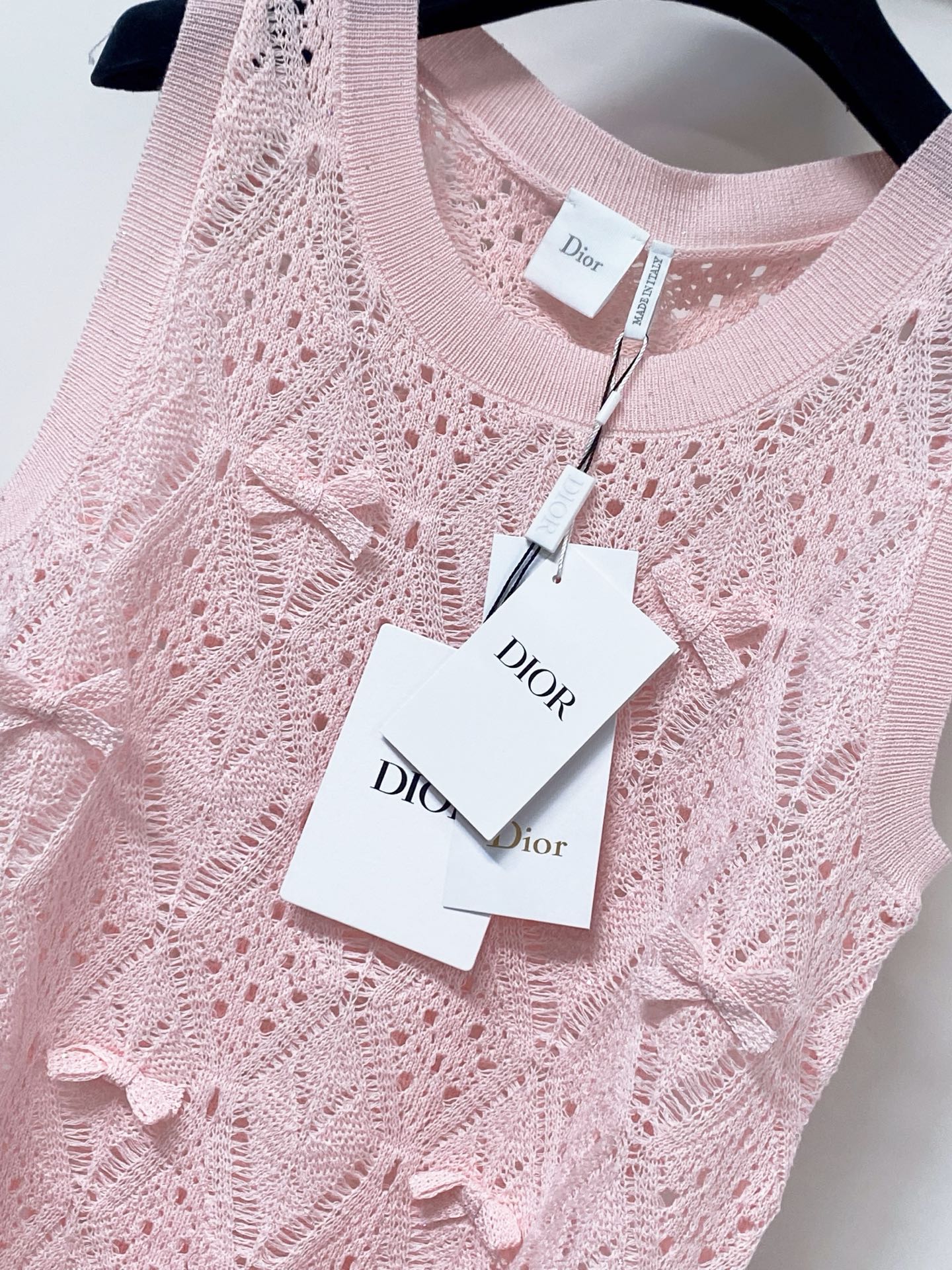 Dior 2026 Knit Vest Decorative Bow Pattern Cotton 479899