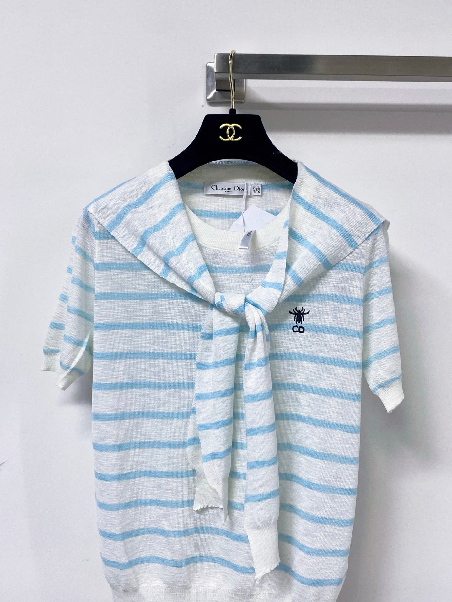 Dior 2026 Polo Shirt Featuring A Tie-neck Detail Acrylic 479903