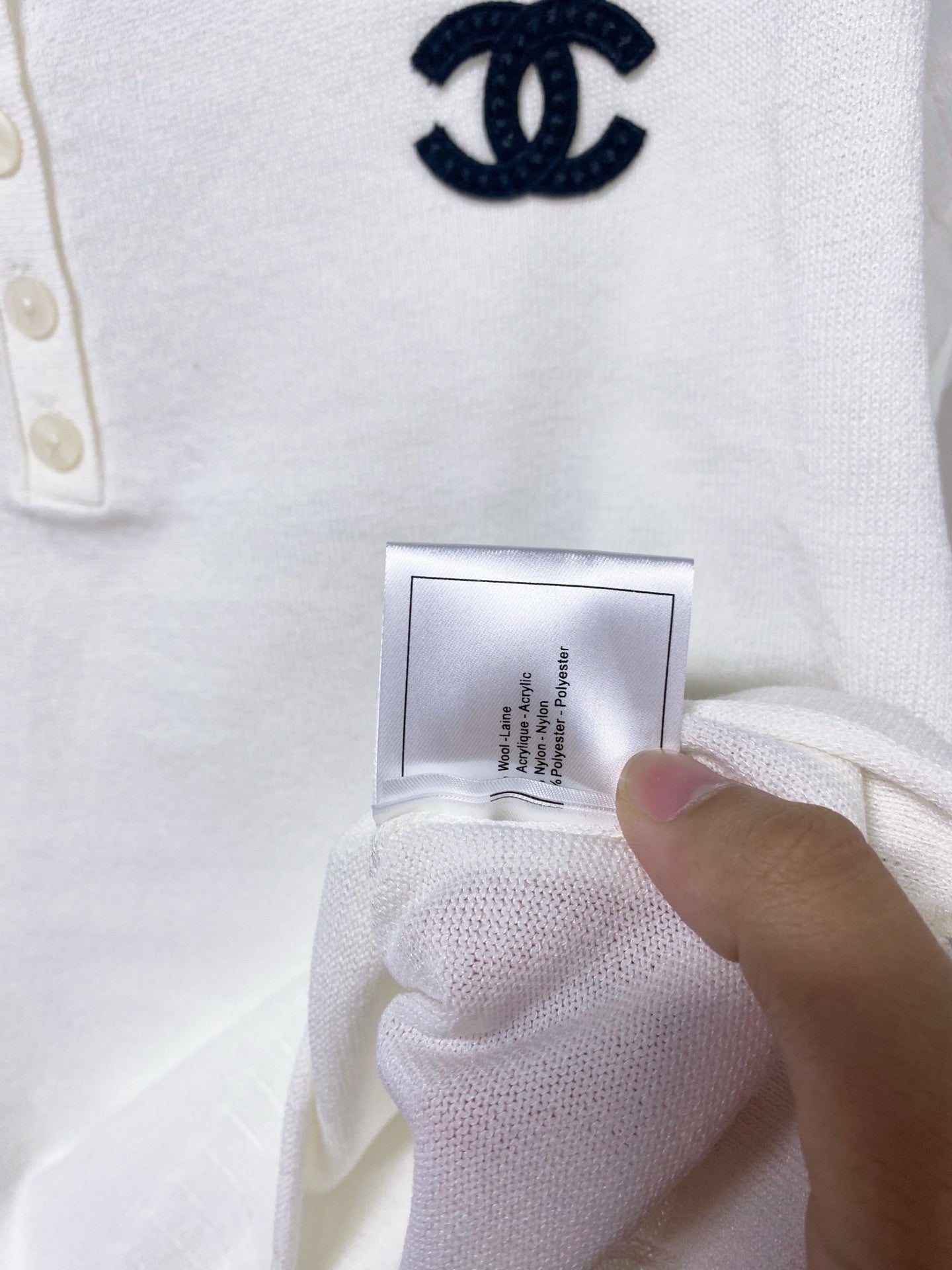 Chanel 2026 Short-Sleeve Knit Polo Shirt Wool Laine 479887