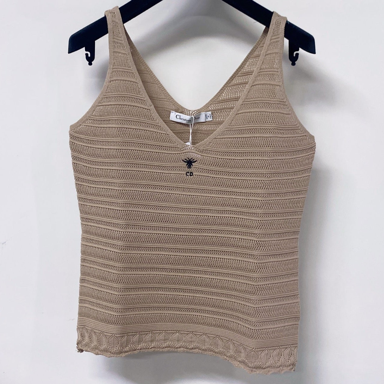 Dior 2026 Knitted Tank Top V-neckline Brown Polyamide 479869