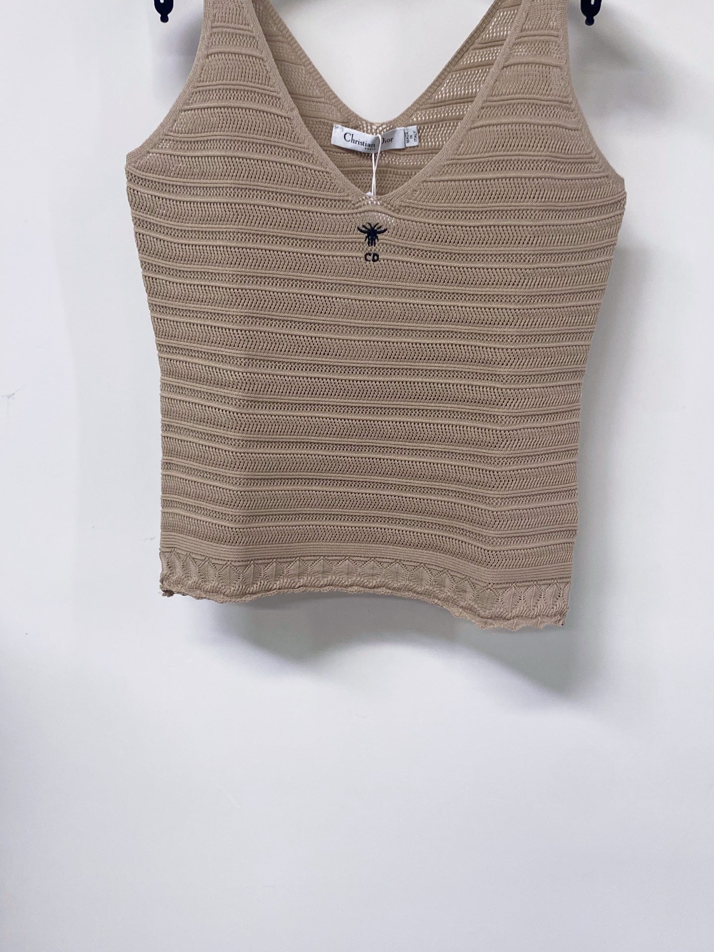 Dior 2026 Knitted Tank Top V-neckline Brown Polyamide 479869