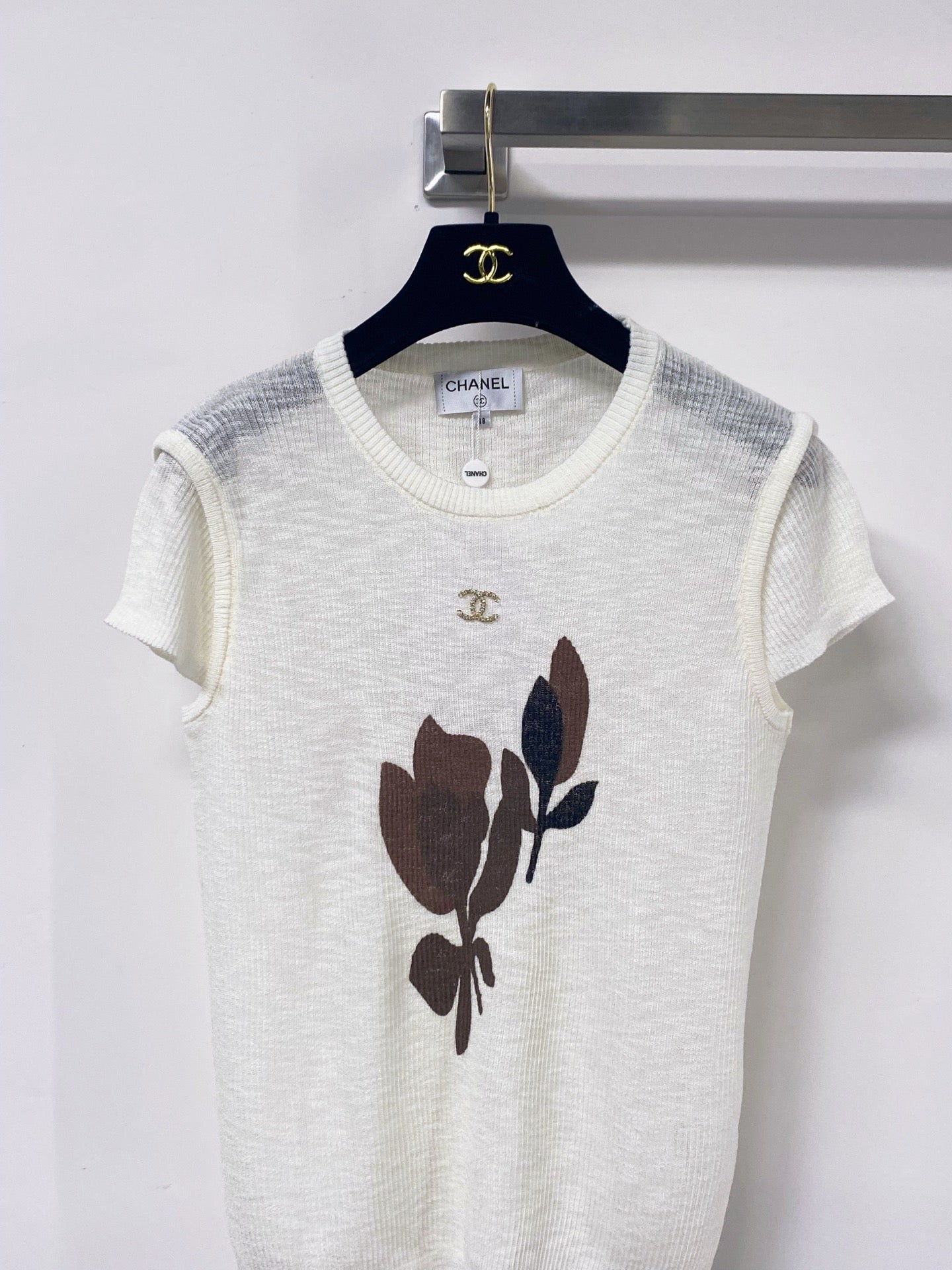 Chanel 2026 White Short-Sleeved Shirt Wool Laine 479868