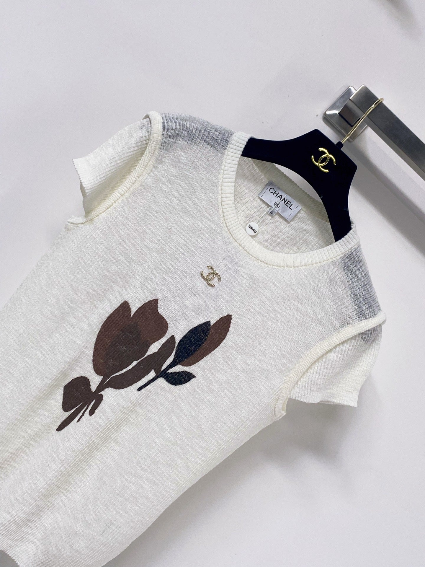 Chanel 2026 White Short-Sleeved Shirt Wool Laine 479868