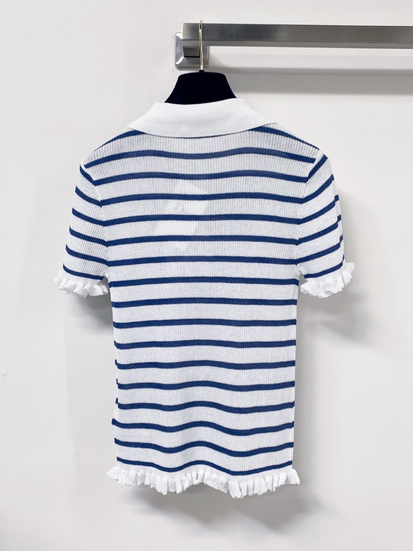 Dior 2026 Stripes Polo Knitted  Short-Sleeve Shirt Tencel 479853