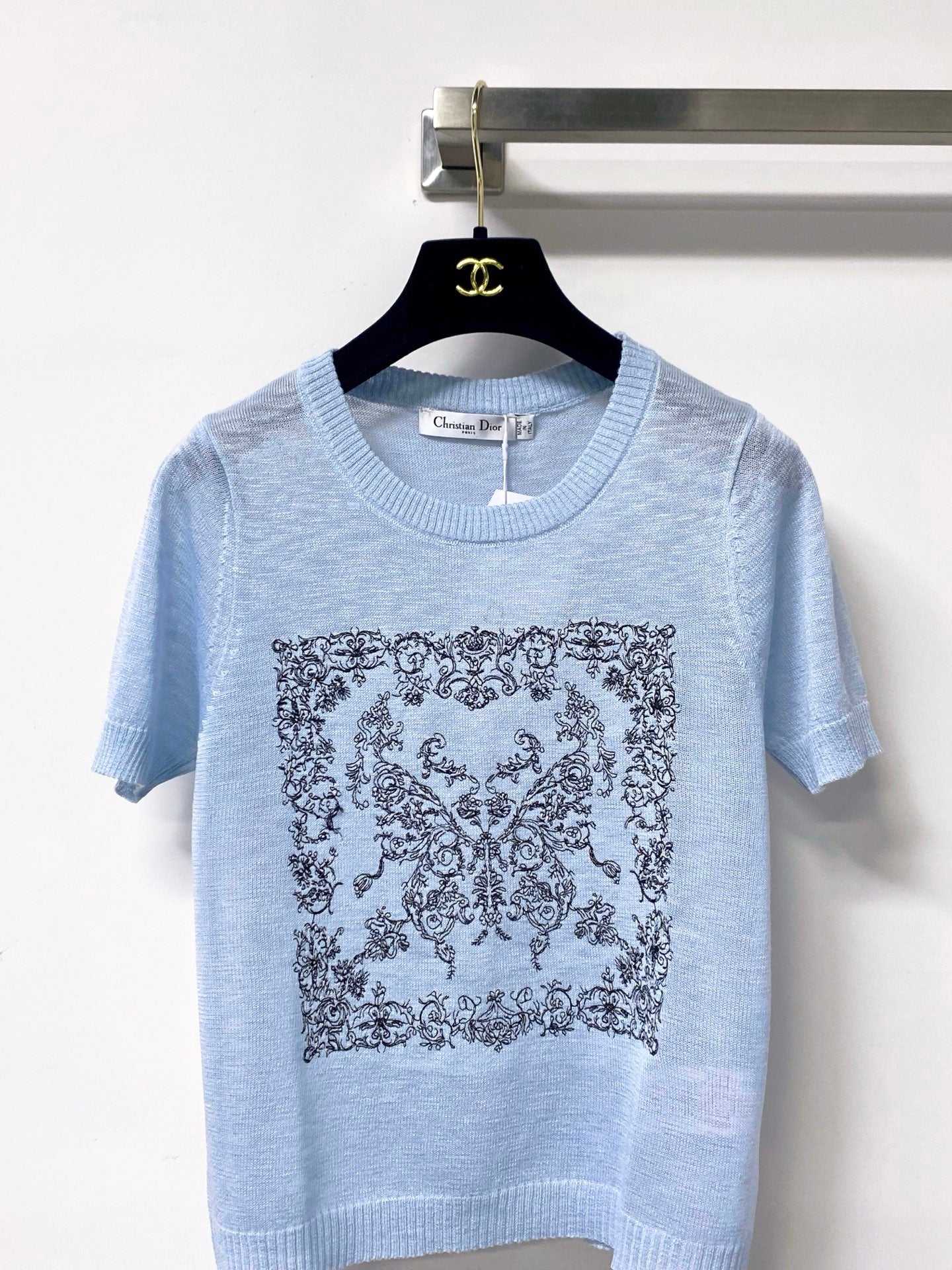 Dior 2026 Short-Sleeve Shirt Embroidered Arabesque Viscosa 487986