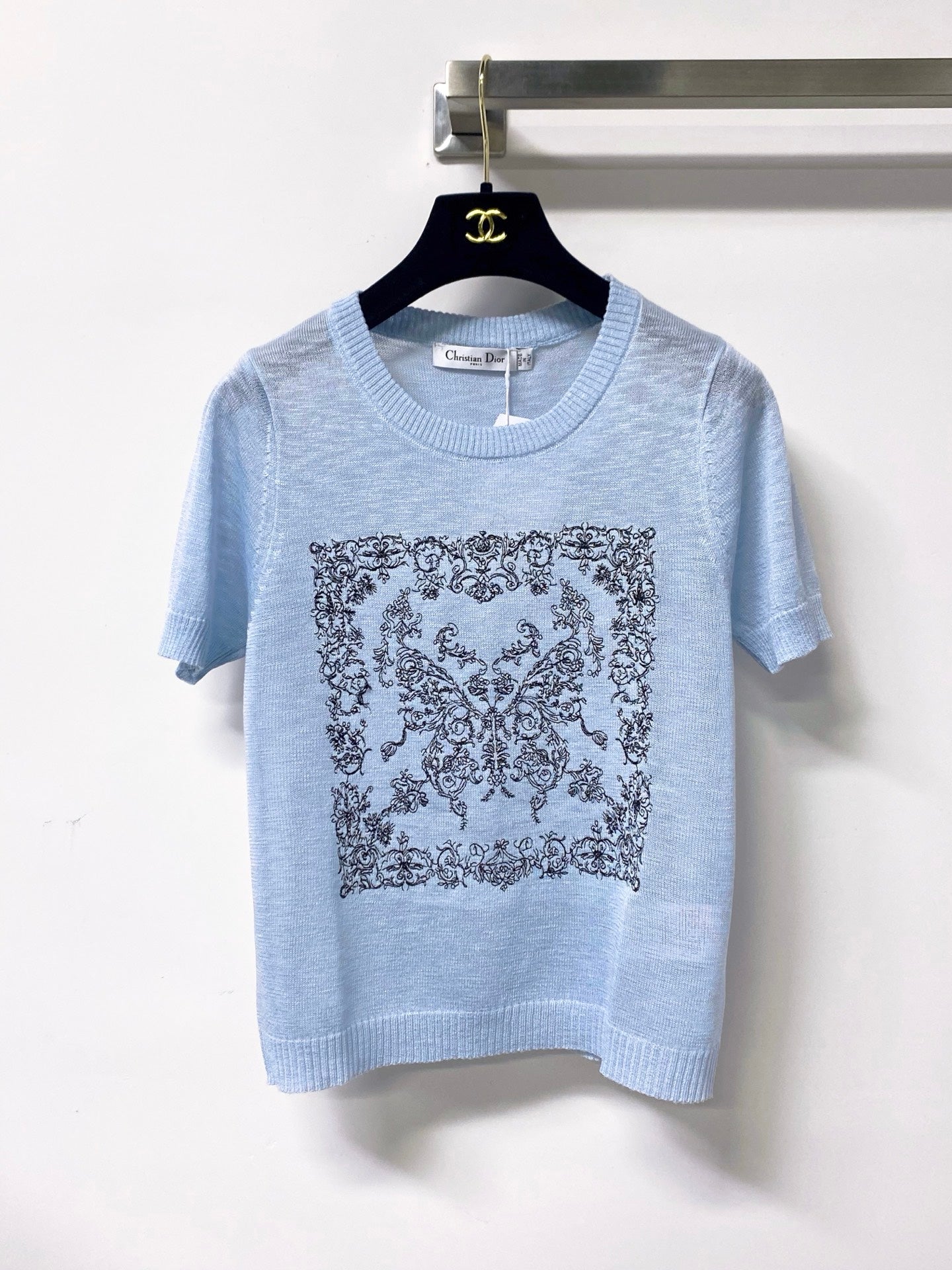 Dior 2026 Short-Sleeve Shirt Embroidered Arabesque Viscosa 487986
