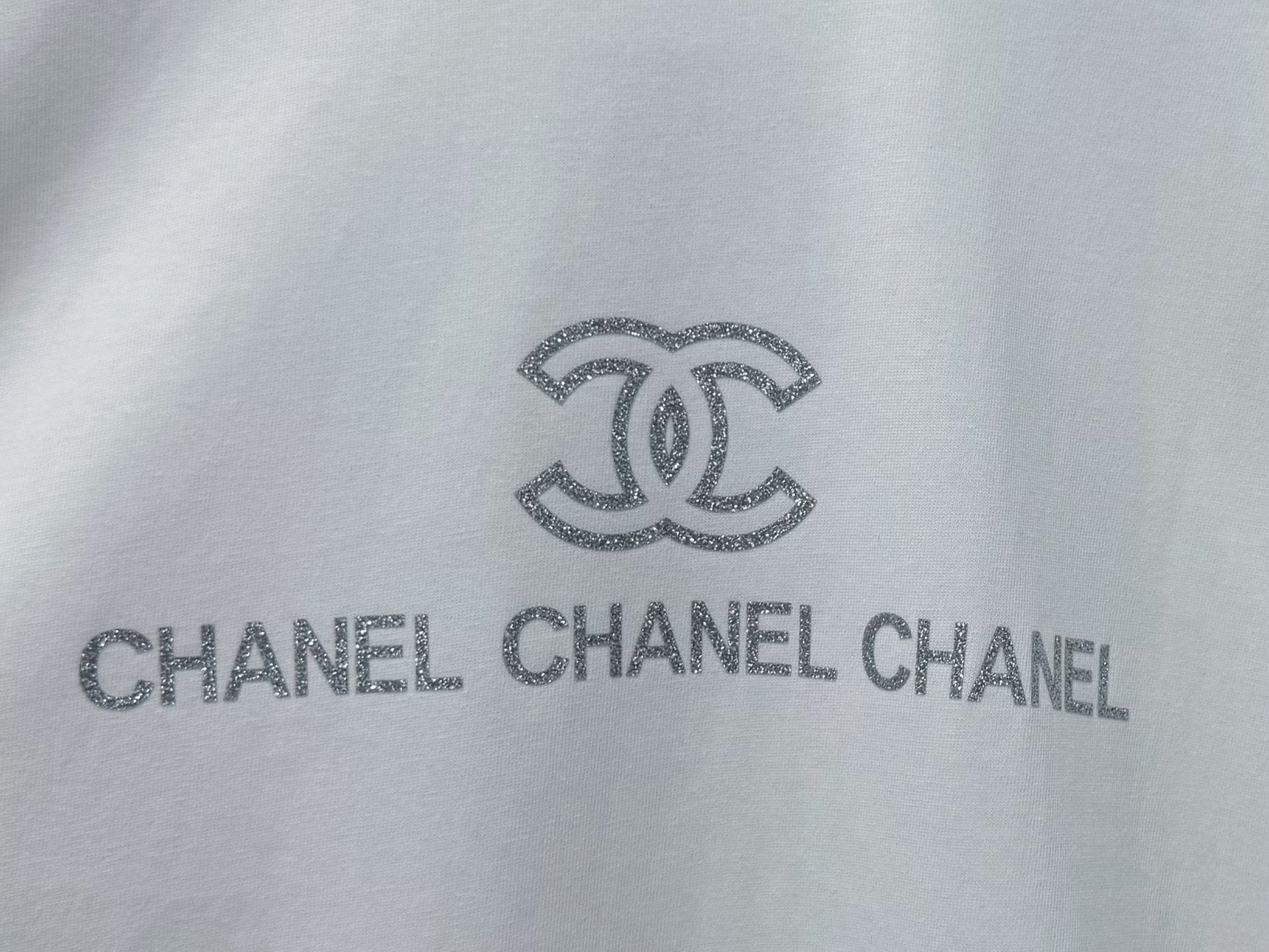 CC 2026 Short Sleeve T-Shirt Silver Powder Print Cotton 129279