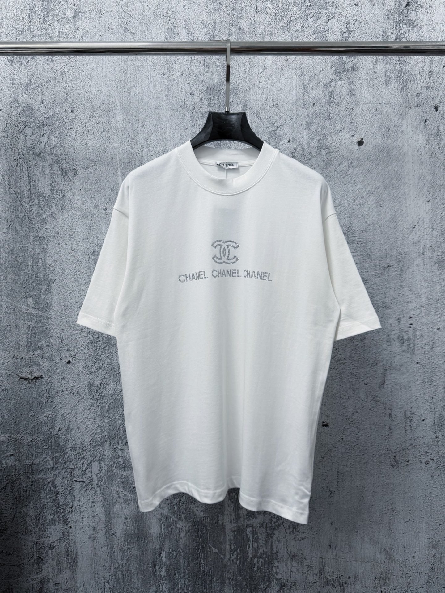 CC 2026 Short Sleeve T-Shirt Silver Powder Print Cotton 129279