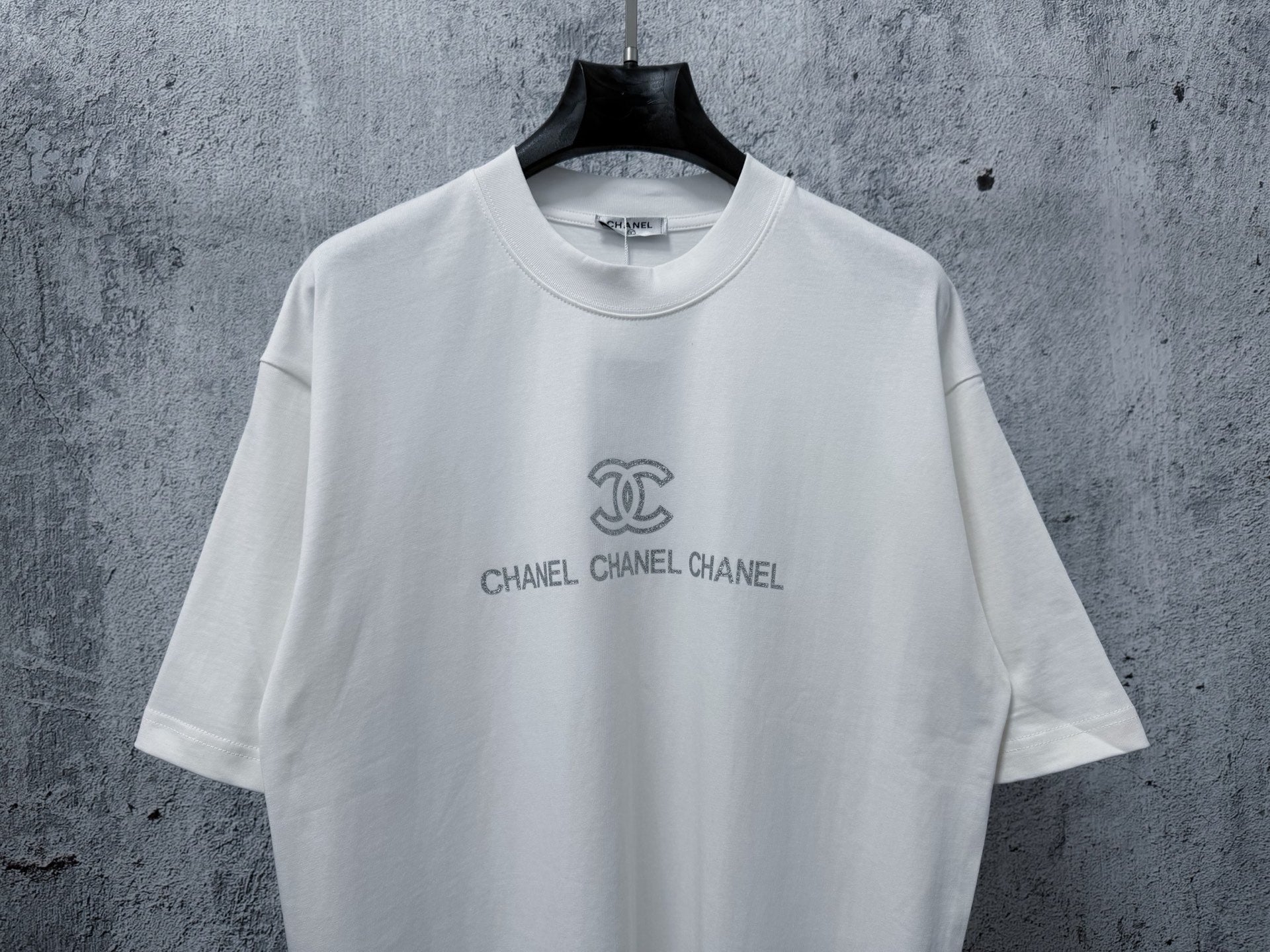 CC 2026 Short Sleeve T-Shirt Silver Powder Print Cotton 129279