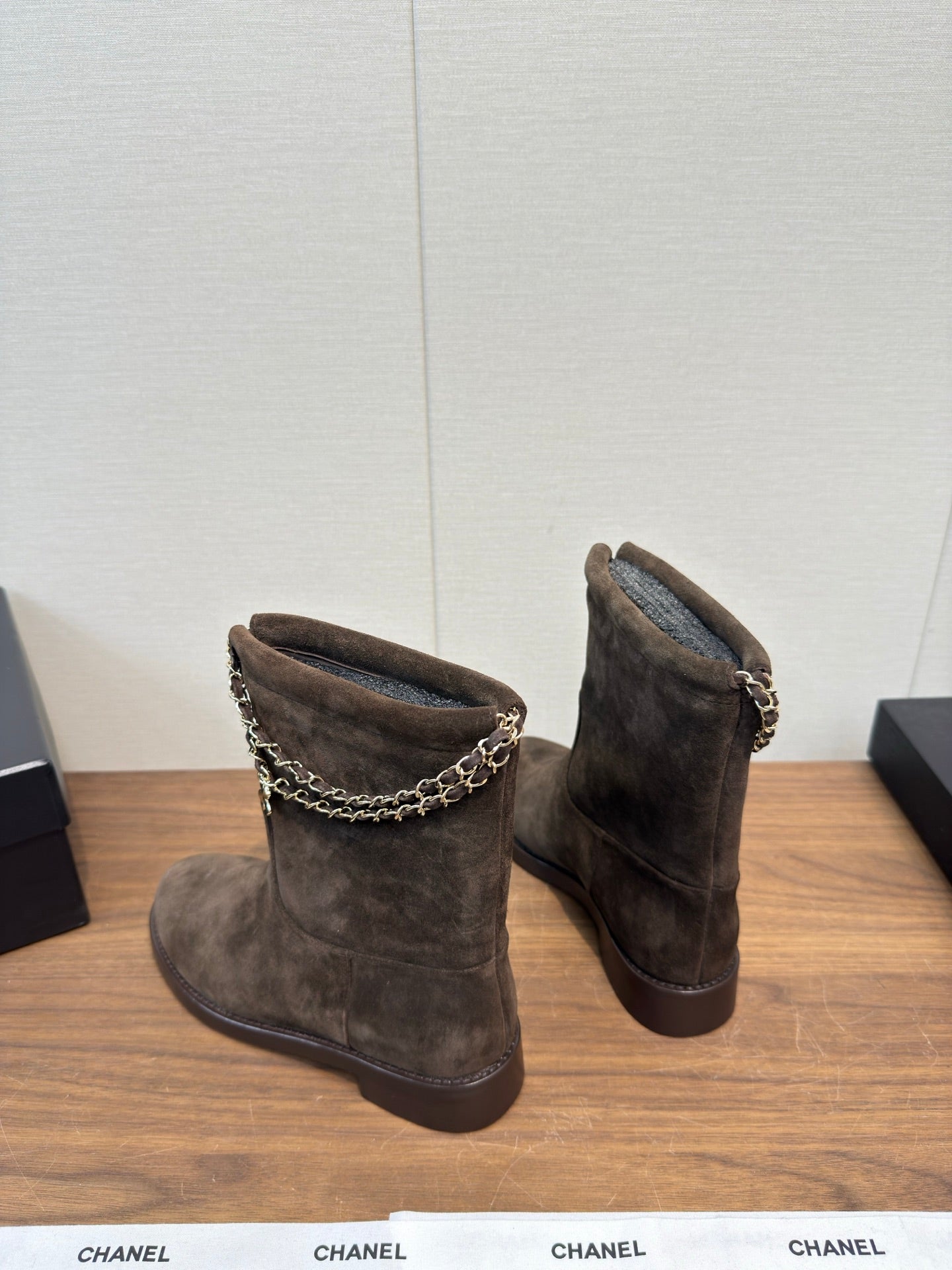 Chanel 25 Boot Brown Suede 465612