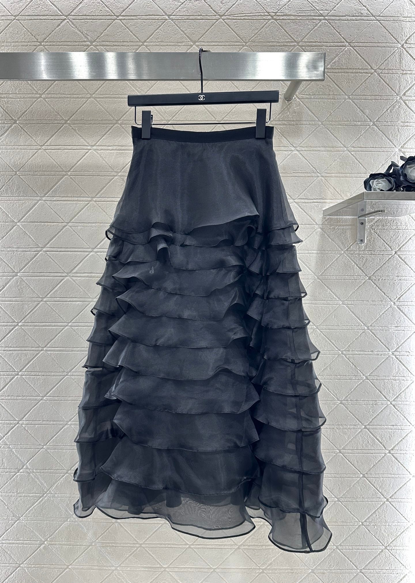 Dior 2025 High-waisted Tulle Skirt Black Polyester 321318