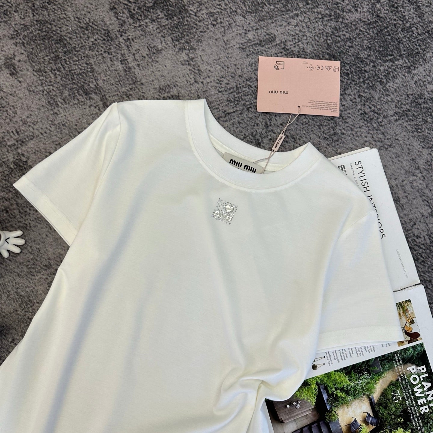 Miumiu 2026 T-shirt Mercerized Cotton 374818