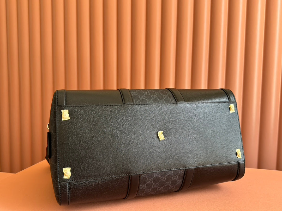 Gucci Duffle Bag 44 Black Canvas 239956