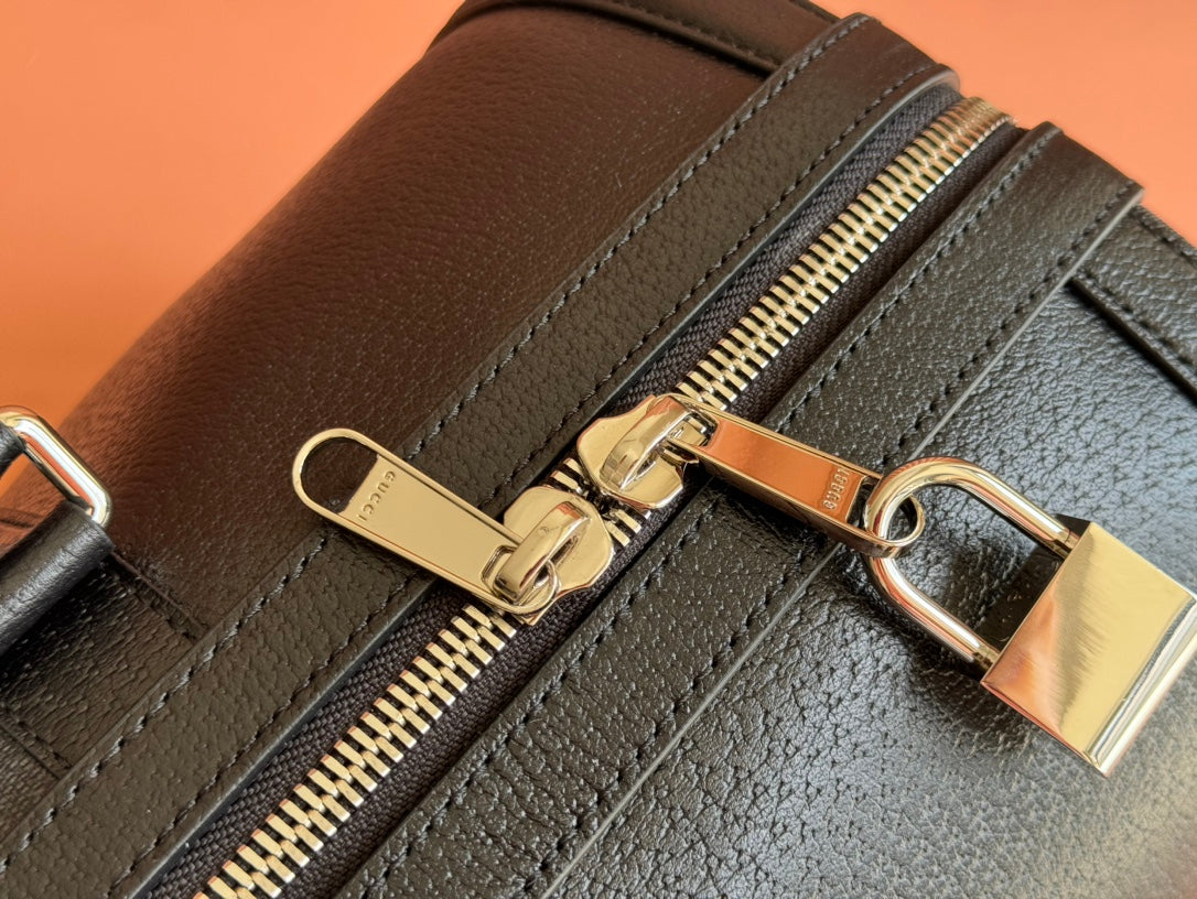Gucci Duffle Bag 44 Black Canvas 239956