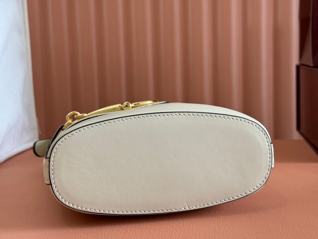 Gucci 73 Mini Bucket Bag White Smooth Leather 244429
